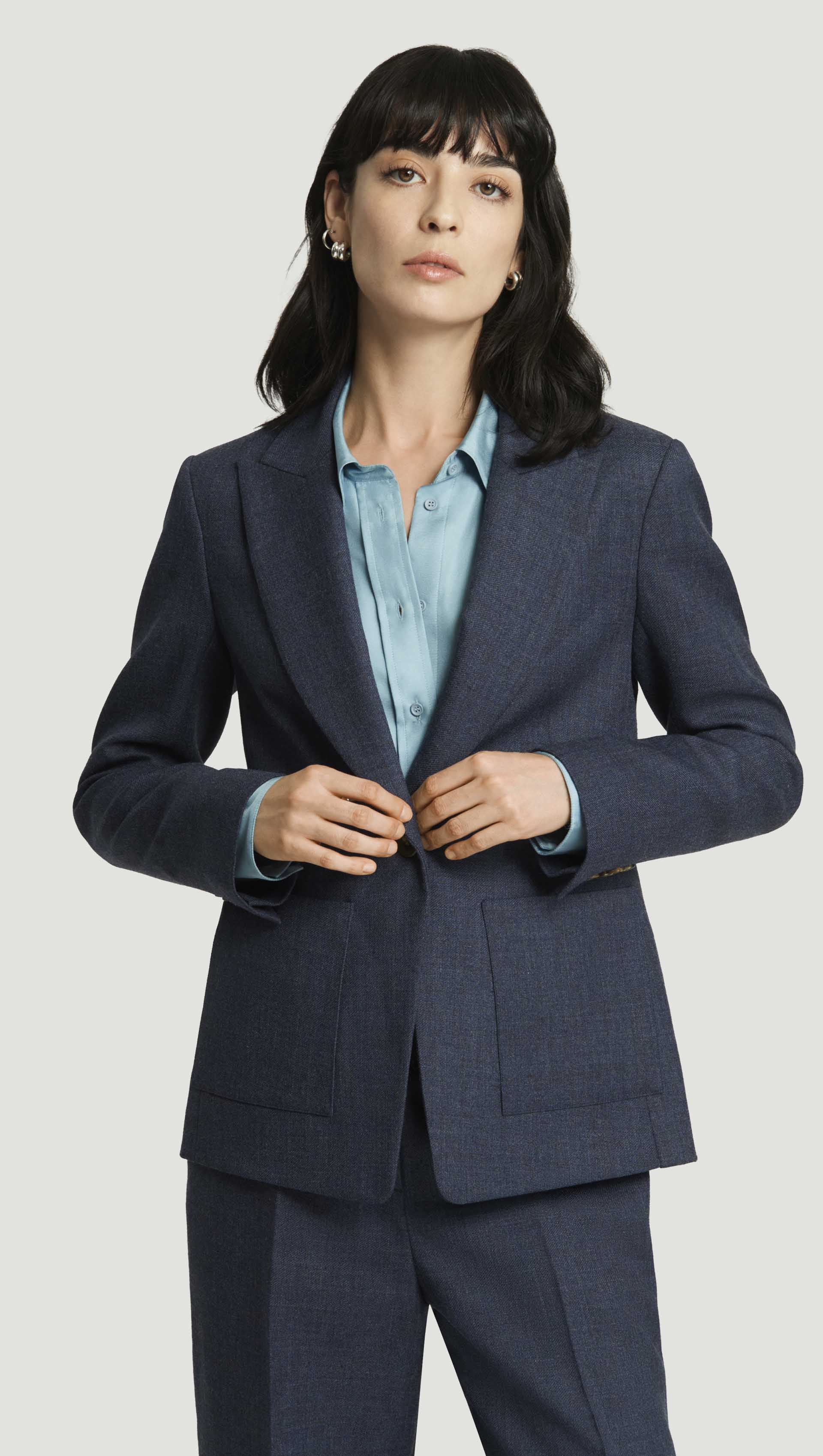 Patch Pocket Blazer in Bellagio Wool | Navy