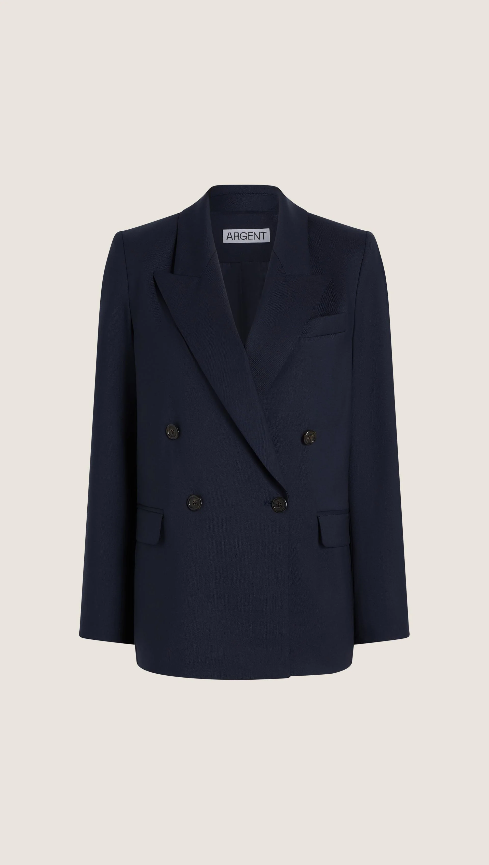 Peak Lapel Blazer in Seasonless Wool | Midnight - Image 10