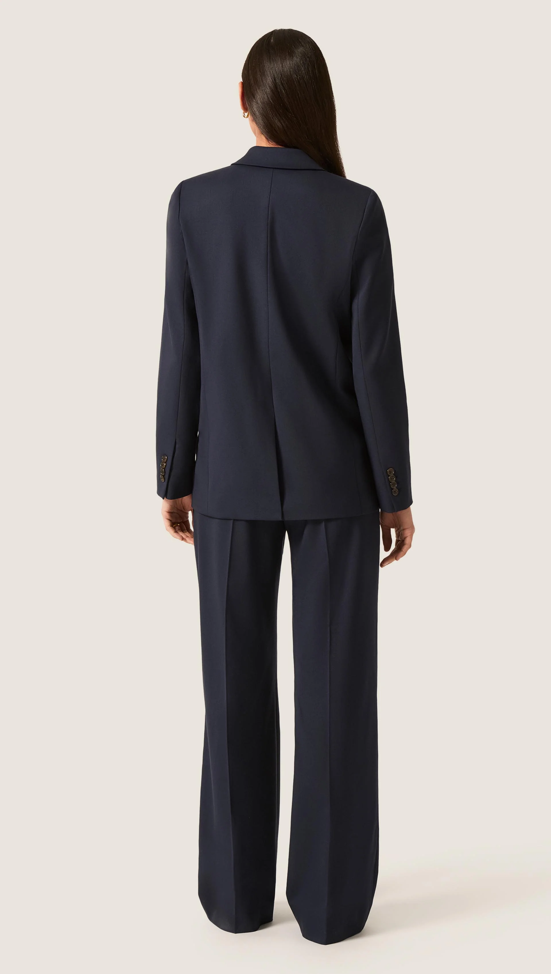 Peak Lapel Blazer in Seasonless Wool | Midnight - Image 5