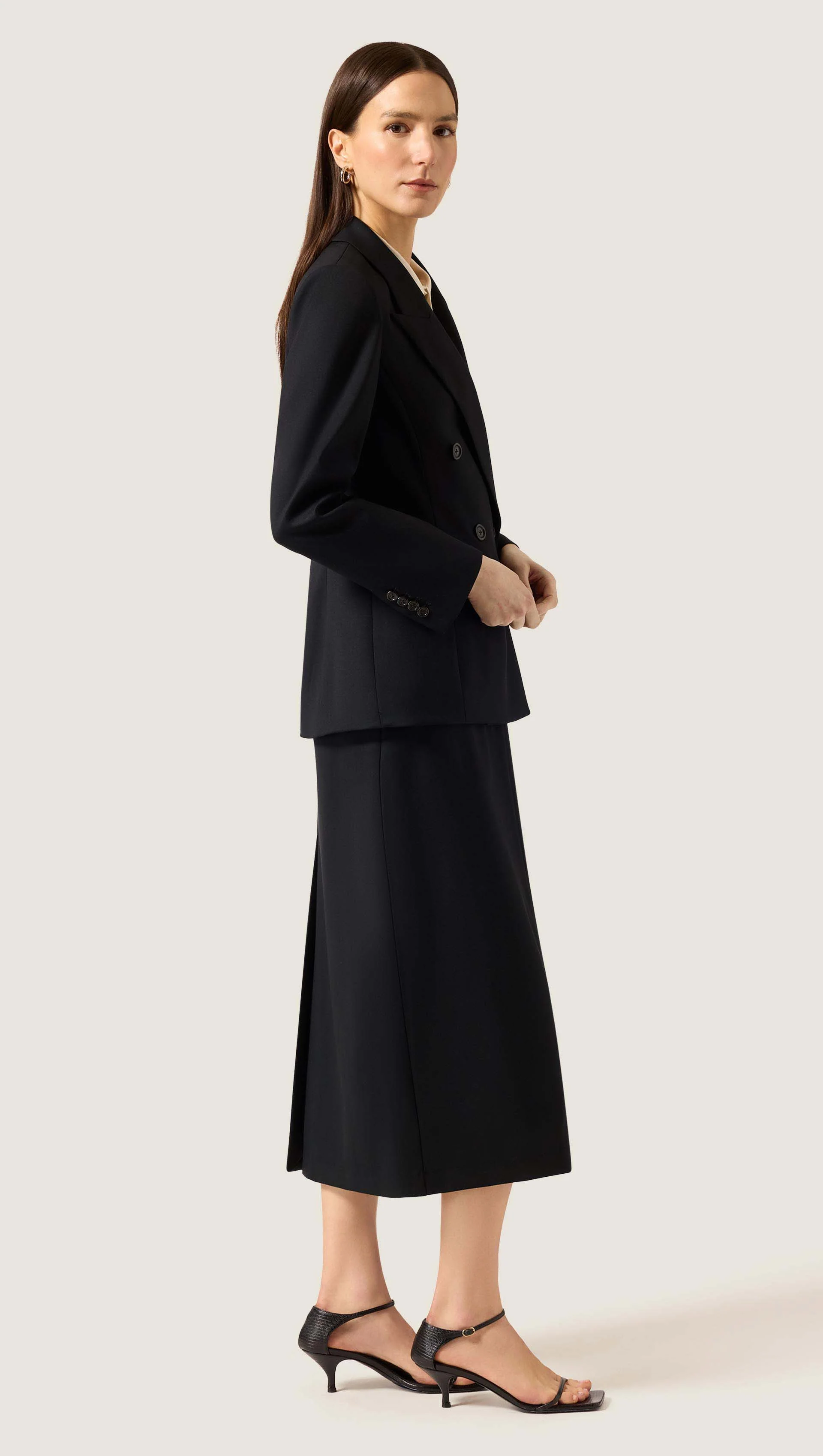 Pencil Skirt in Seasonless Wool | Black - Image 3