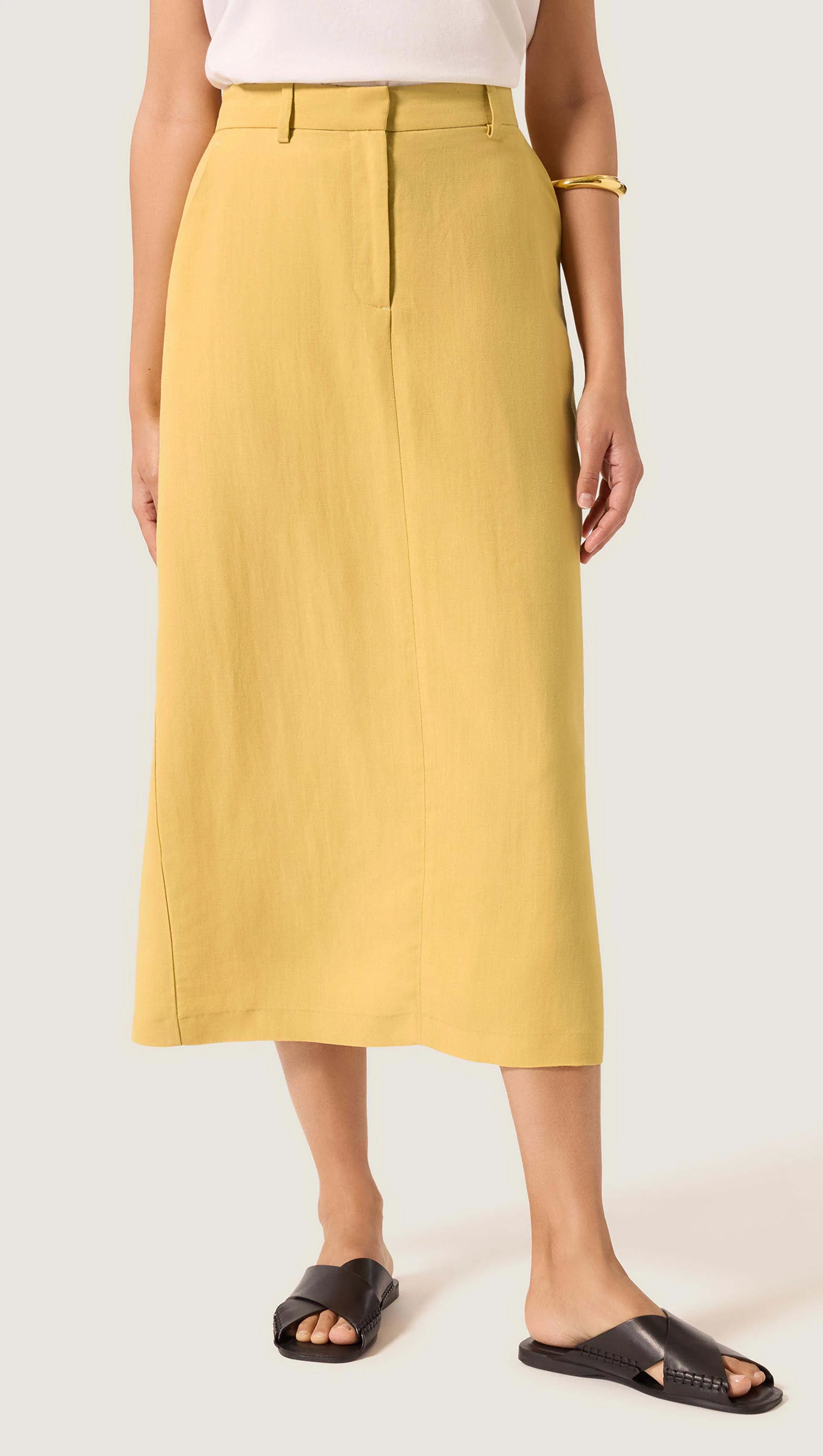 Pencil Skirt in Viscose Linen | Sunflower - Image 2
