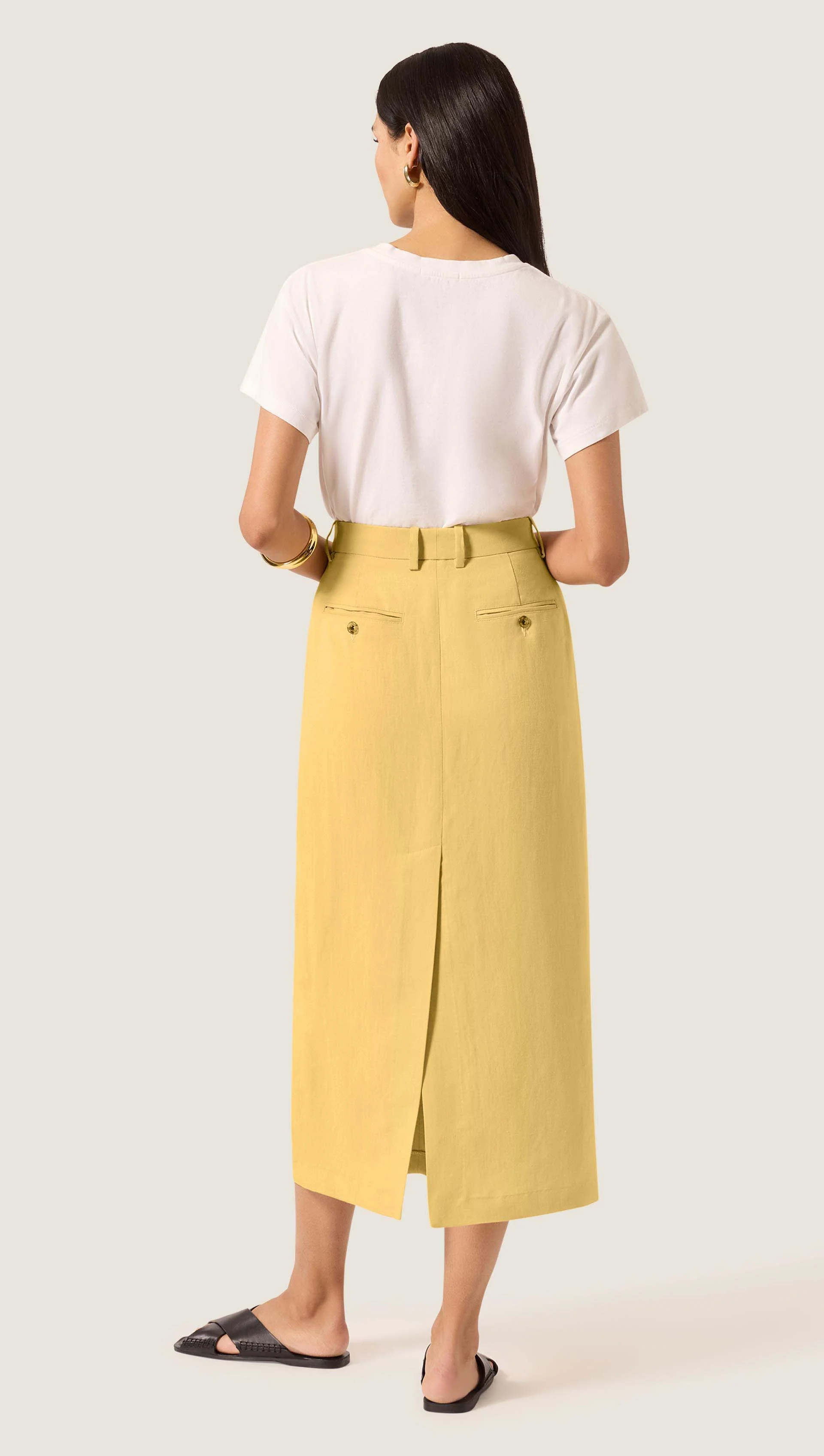 Pencil Skirt in Viscose Linen | Sunflower - Image 5