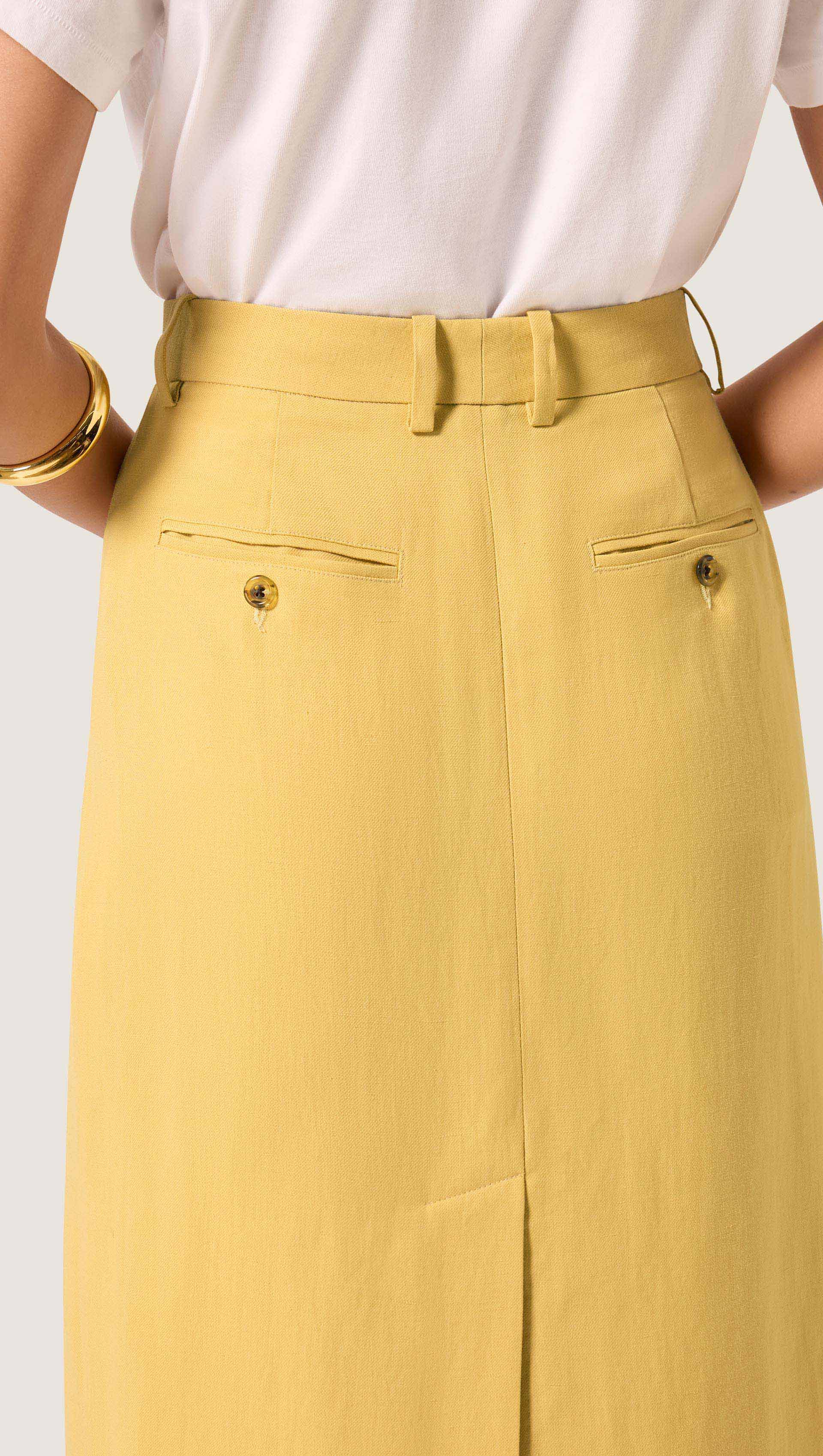 Pencil Skirt in Viscose Linen | Sunflower - Image 7