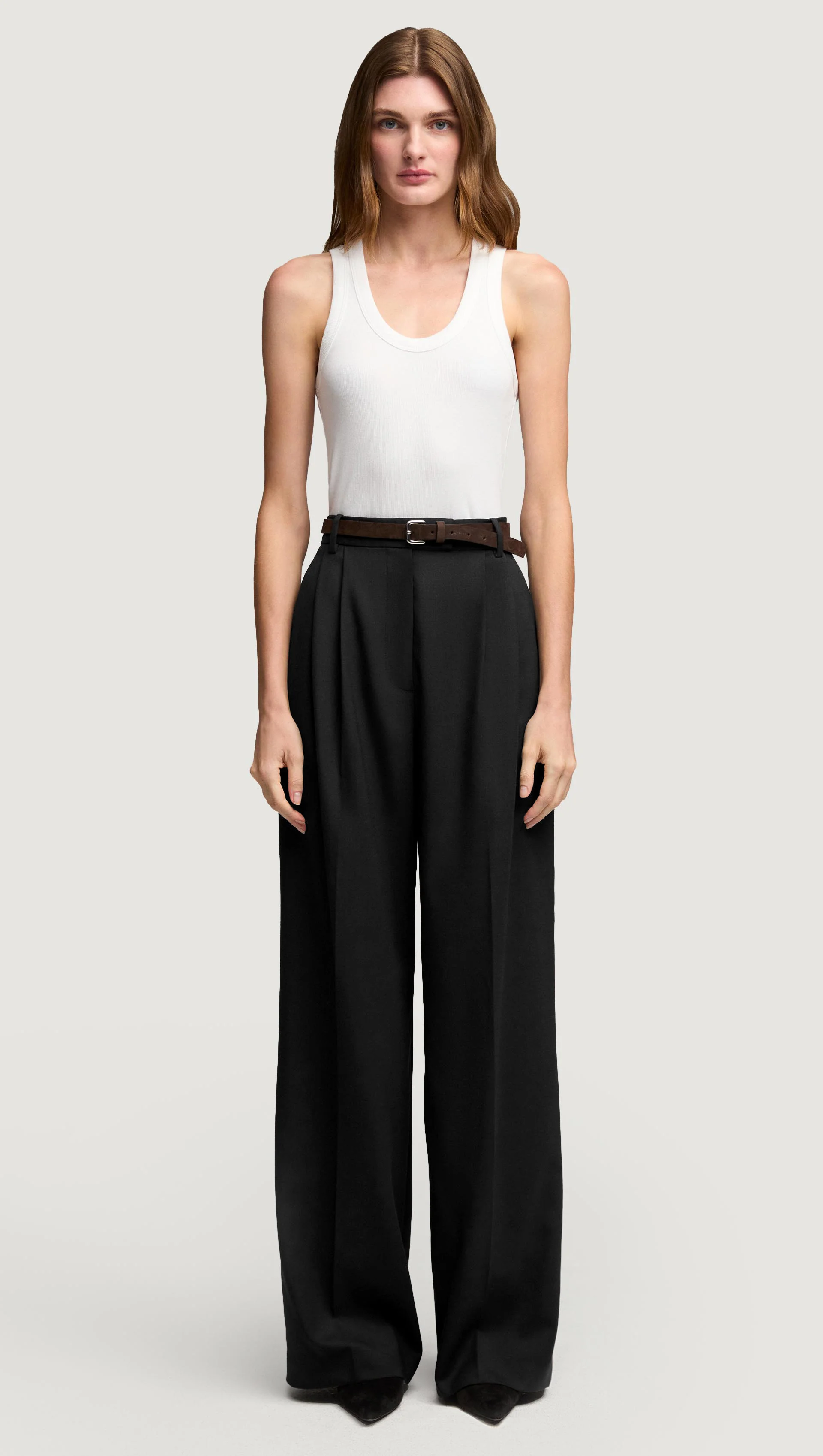 Pleated Trouser in Seasonless Wool | Black