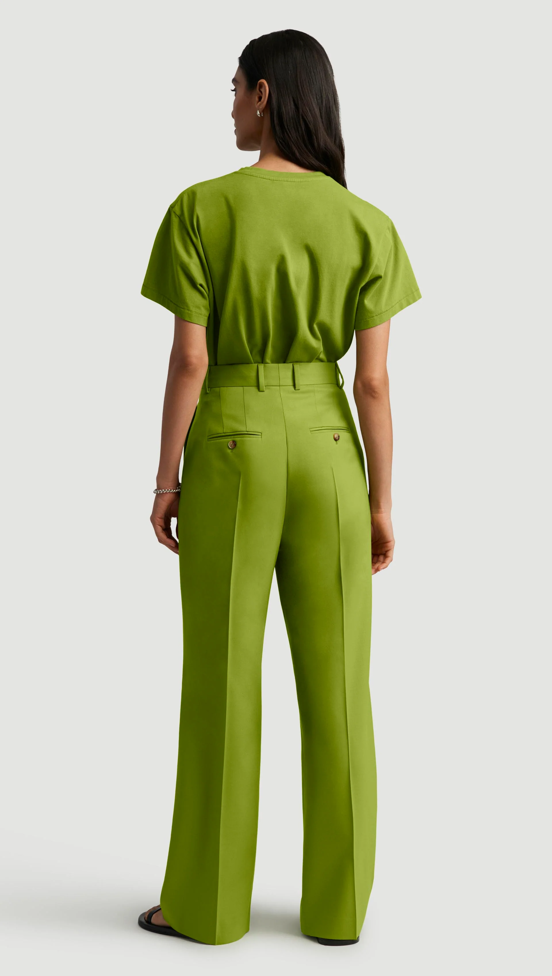 Pleated Trouser in Seasonless Wool | Grass - Image 4