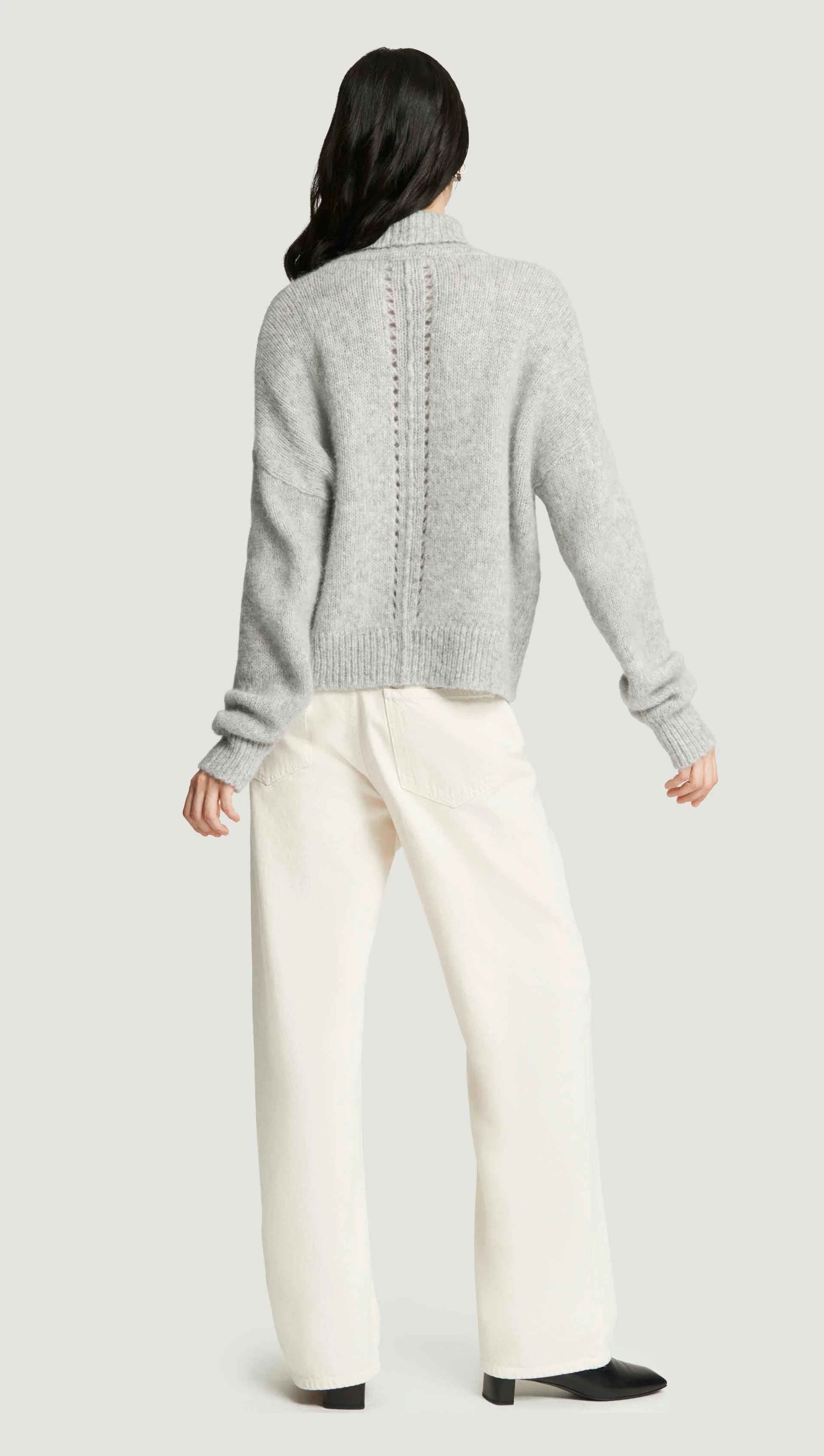 Plush Turtleneck Sweater in Luxe Wool | Heather Grey - Image 5