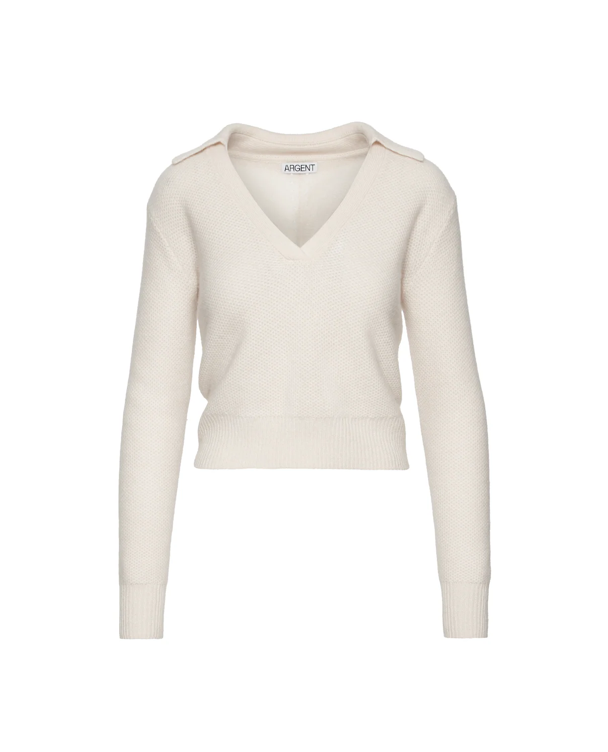 Polo Sweater in Wool Cashmere | Cream - Image 11