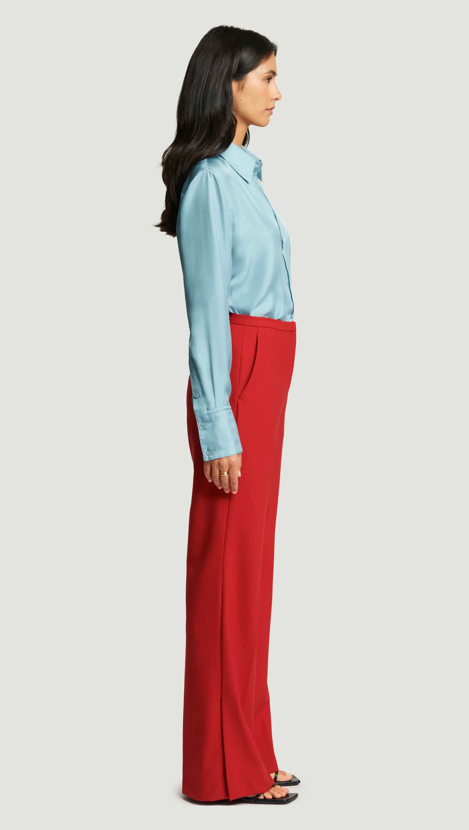 Prince Trouser in Heavy Wool Twill | Ruby Red - Image 2