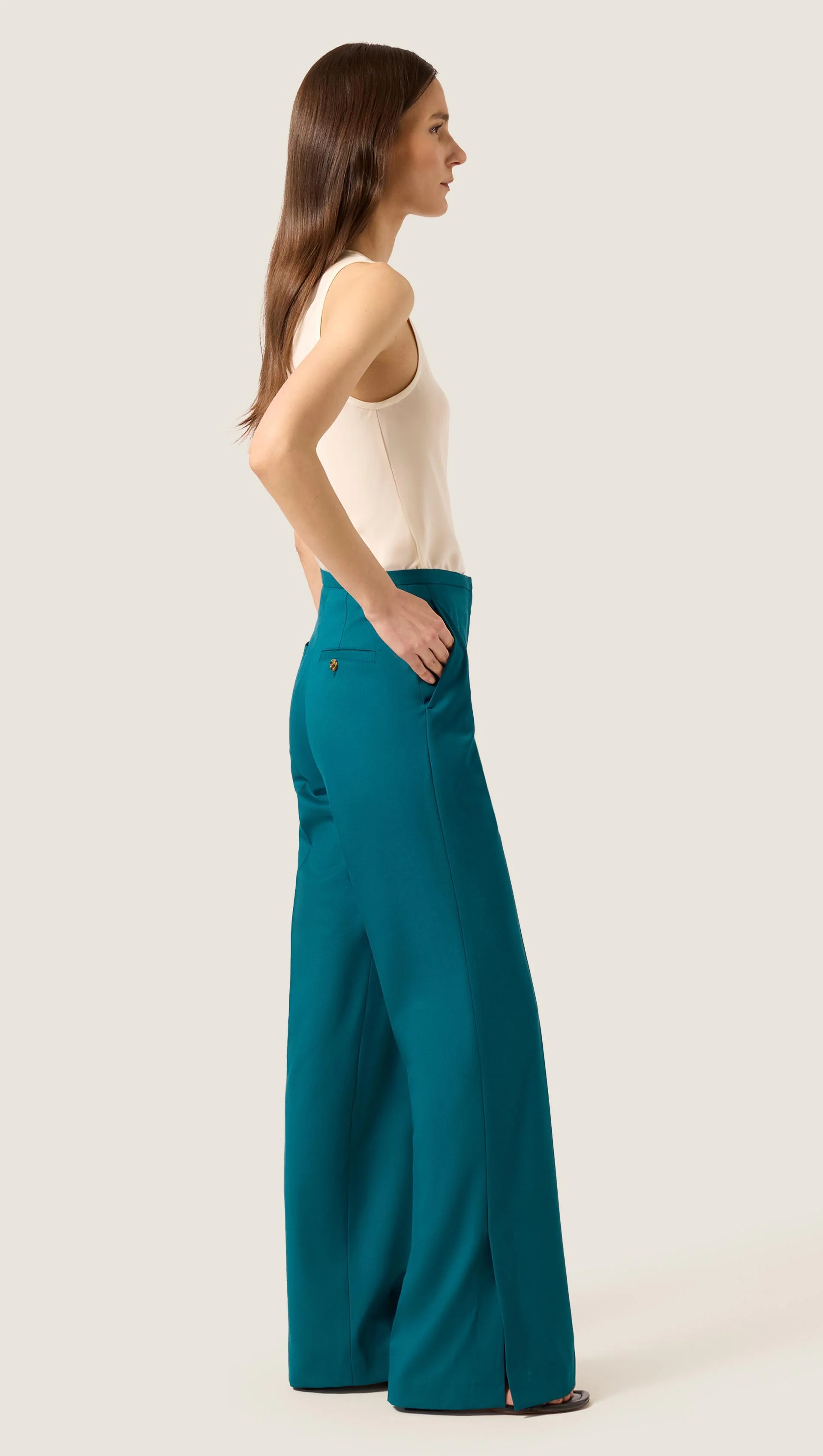 Prince Trouser in Seasonless Wool | Deep Teal - Image 3