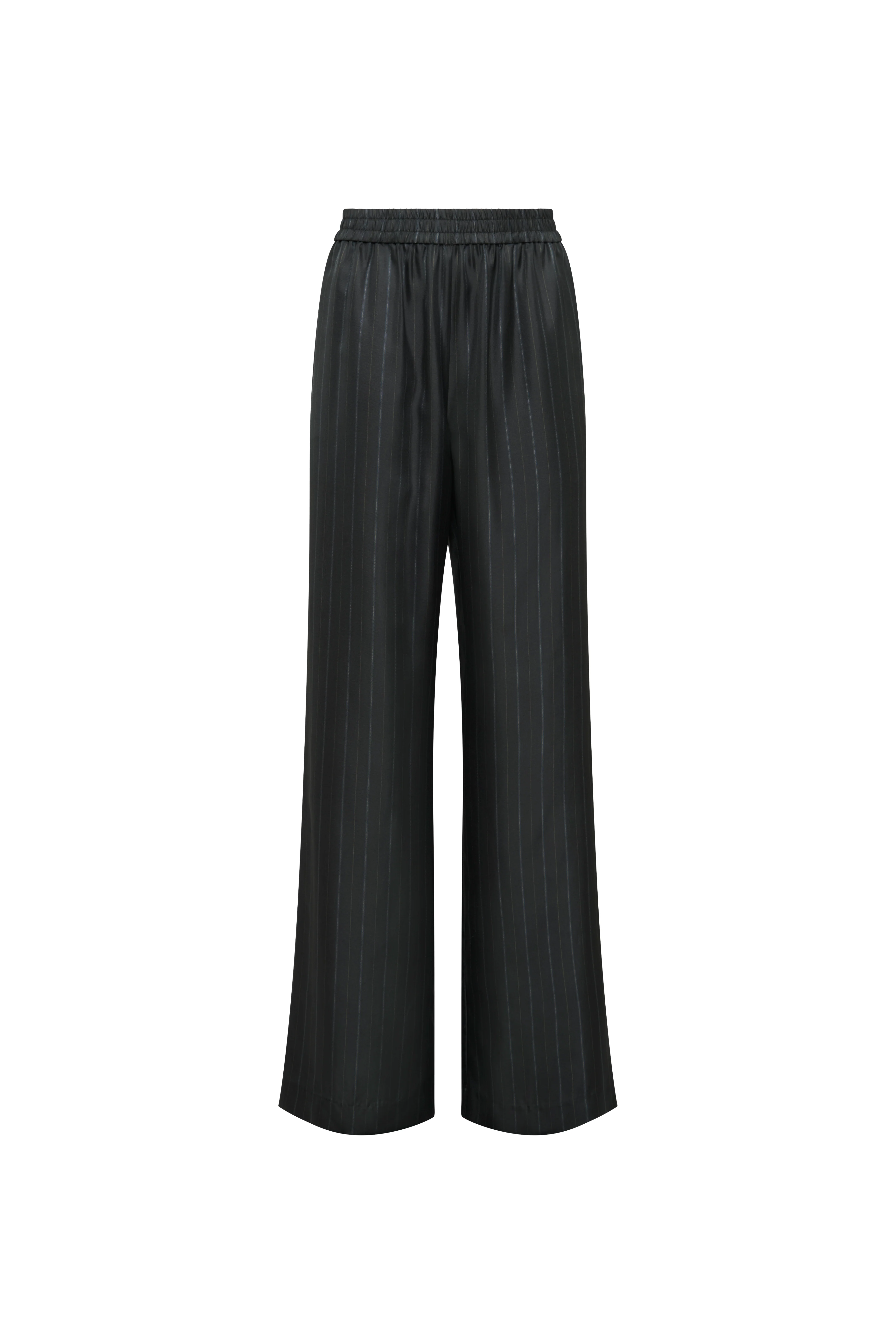 Pull-Up Pant in Silk Twill | Midnight Stripe - Image 9