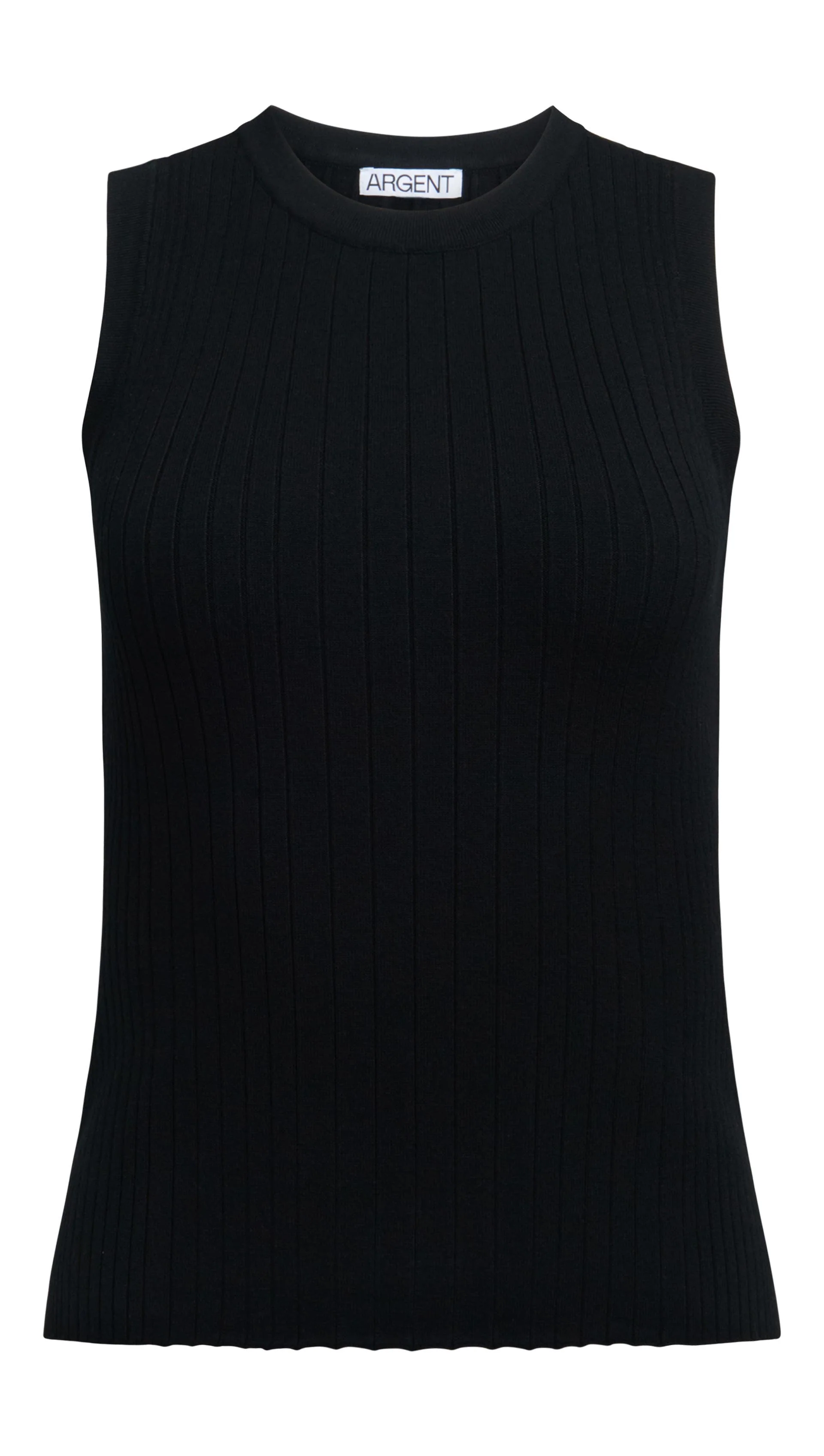 Ribbed Knit Tank in Viscose Polyester | Black - Image 5