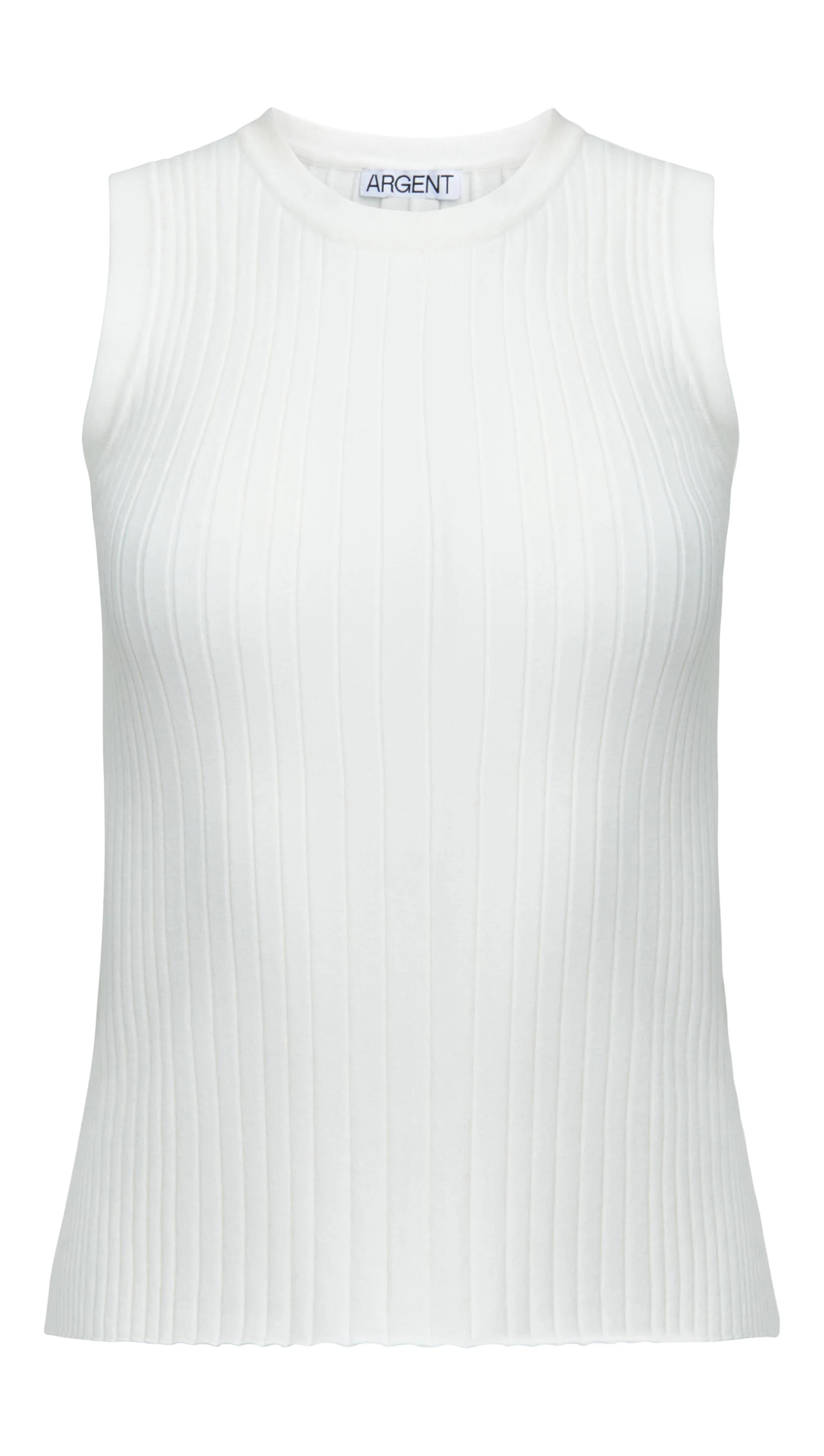 Ribbed Knit Tank in Viscose Polyester | White - Image 6