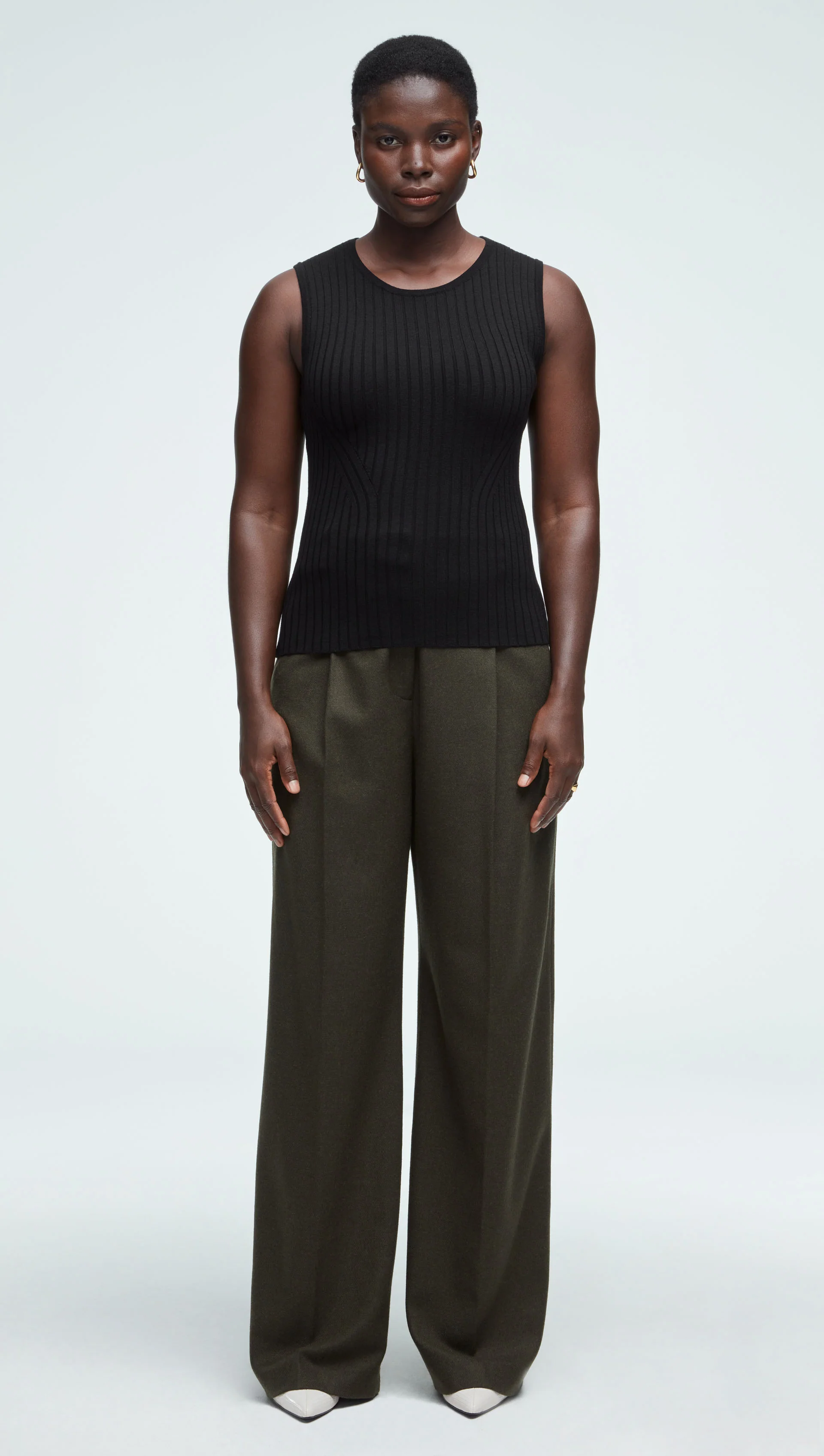 Ribbed Shell in Merino Wool | Black - Image 4