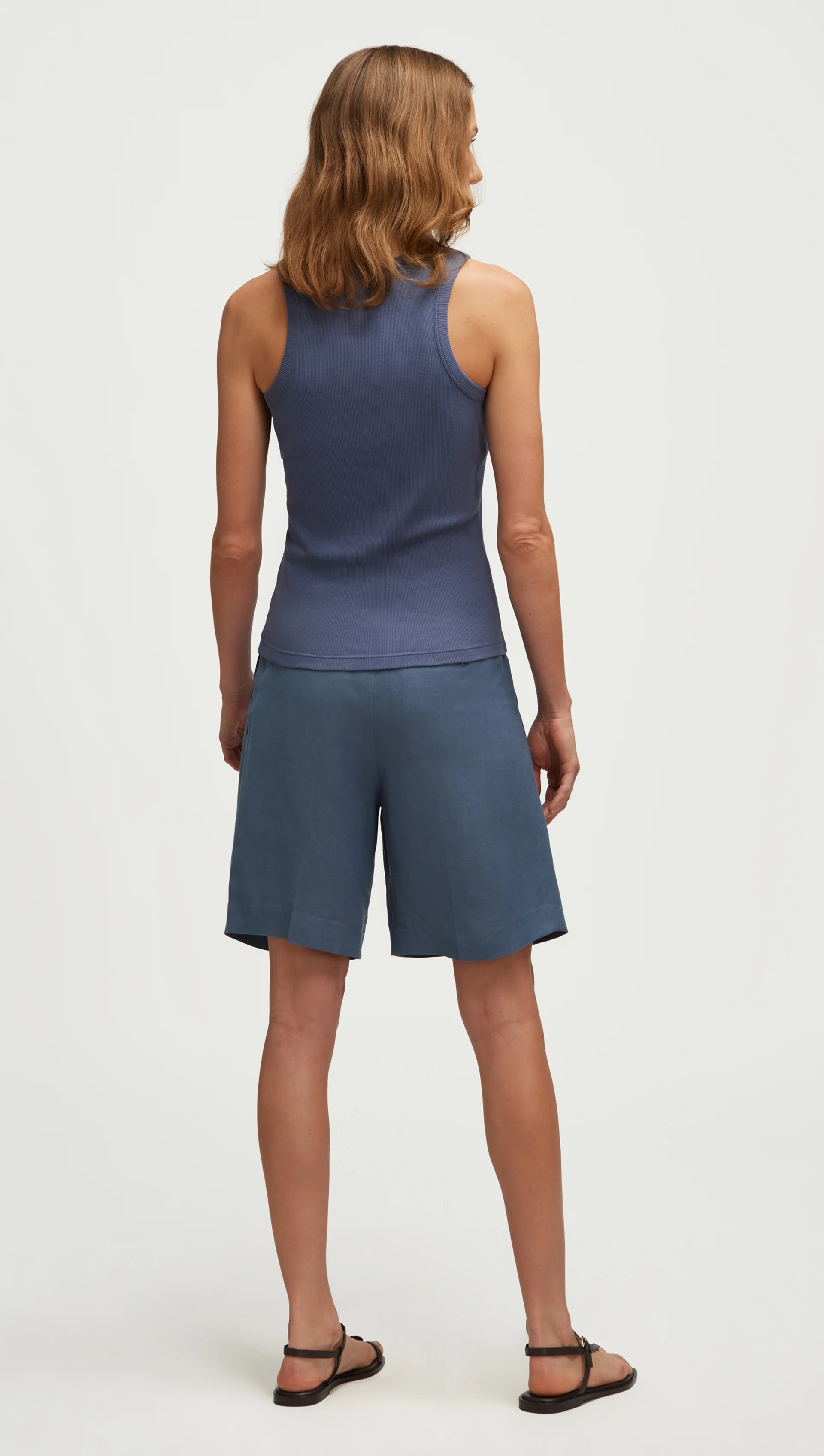 Ribbed Tank in Cotton Elastane | Powder Blue - Image 4