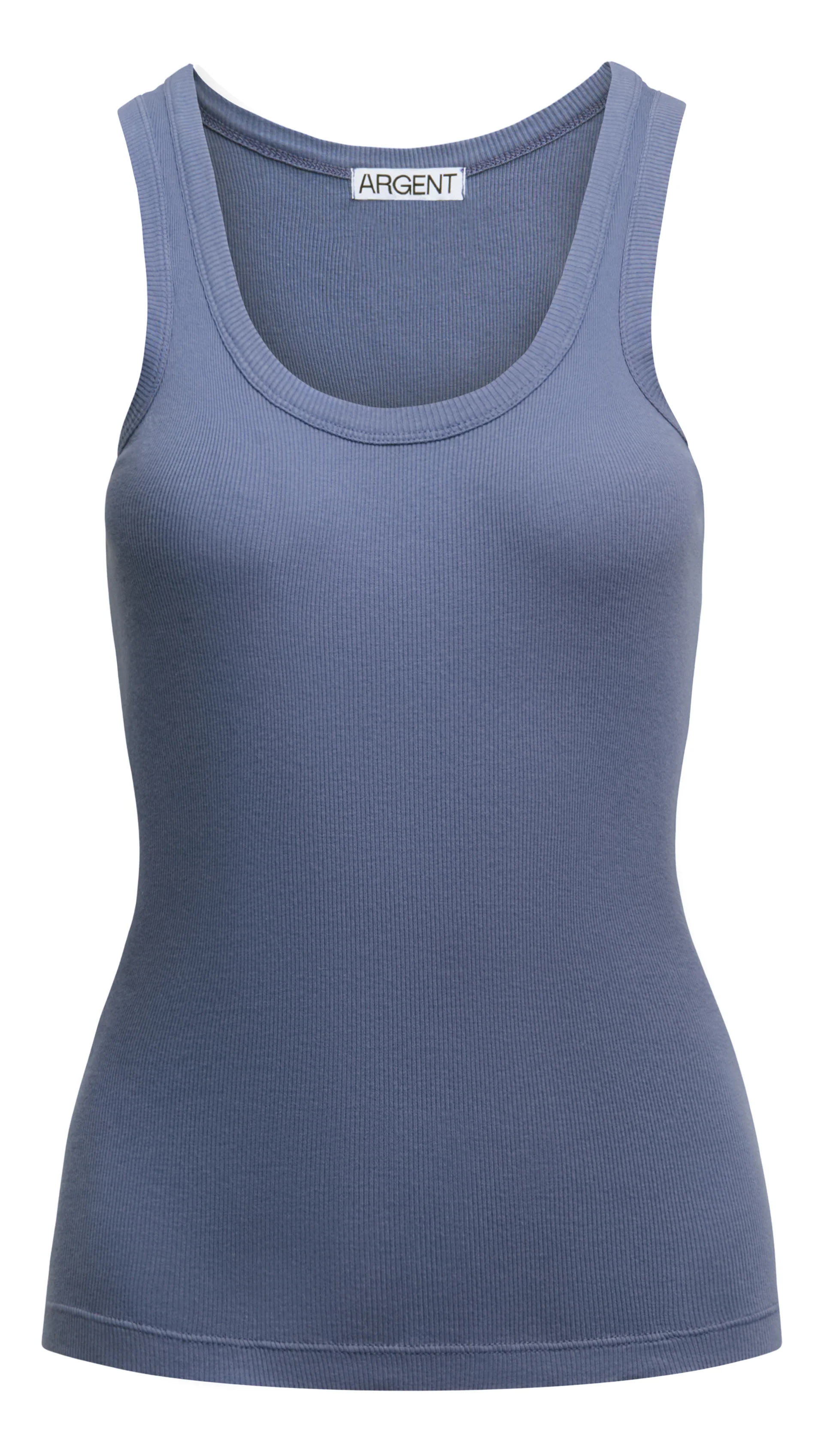 Ribbed Tank in Cotton Elastane | Powder Blue - Image 6