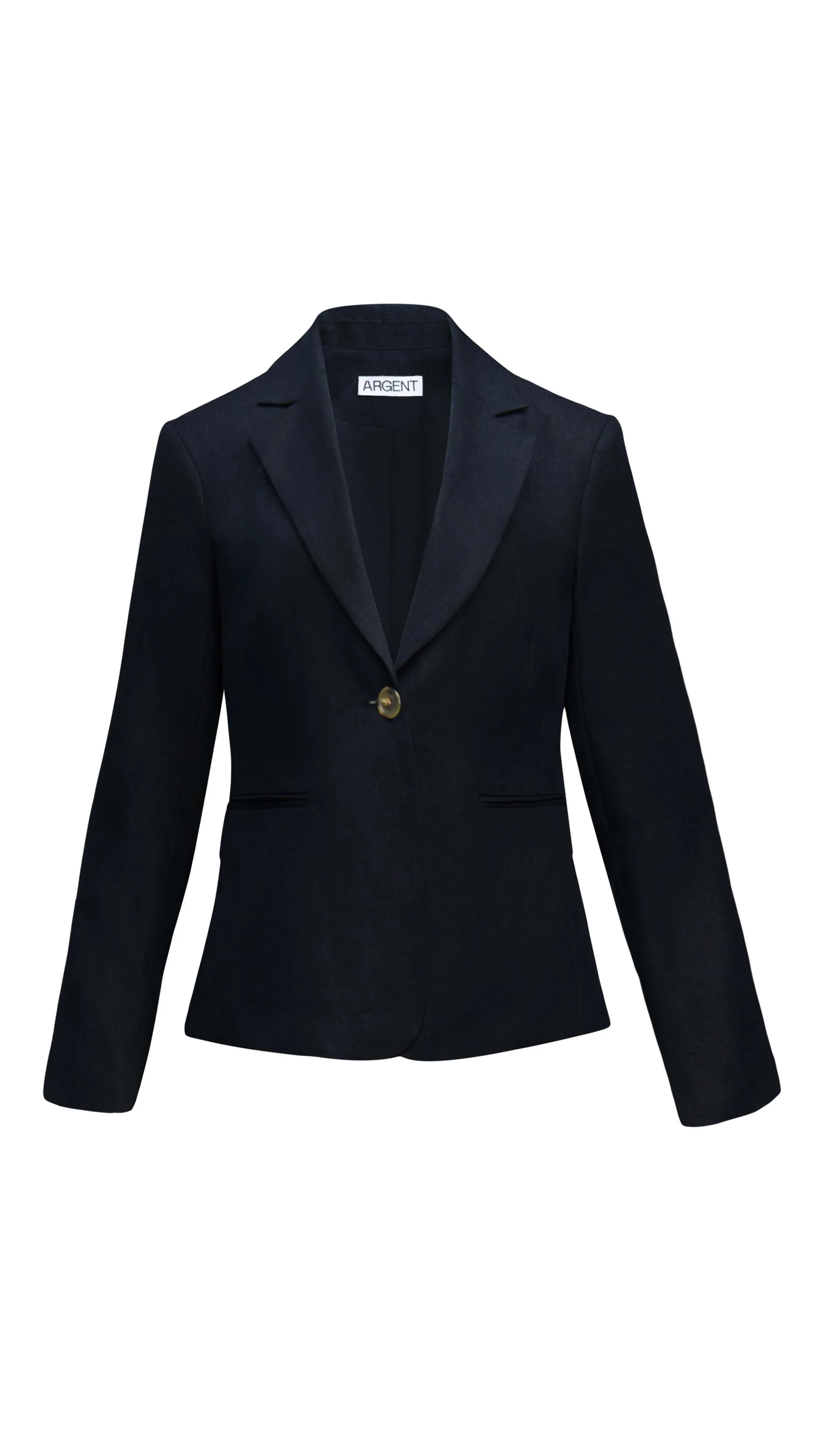 Schoolboy Blazer in Basket Weave Linen | Midnight - Image 8