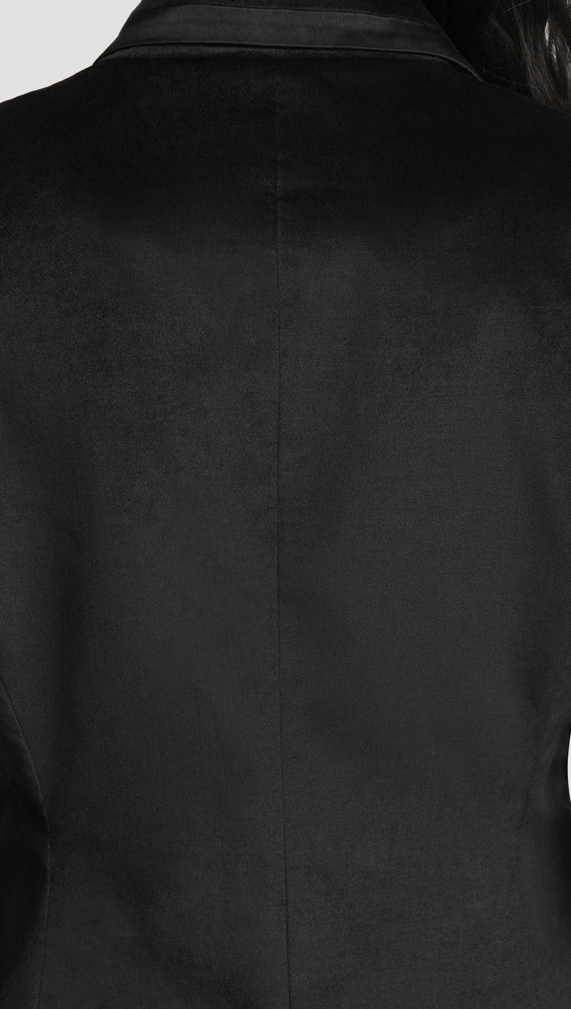 Sculpted Blazer in Velvet w/Satin Detail | Black - Image 8