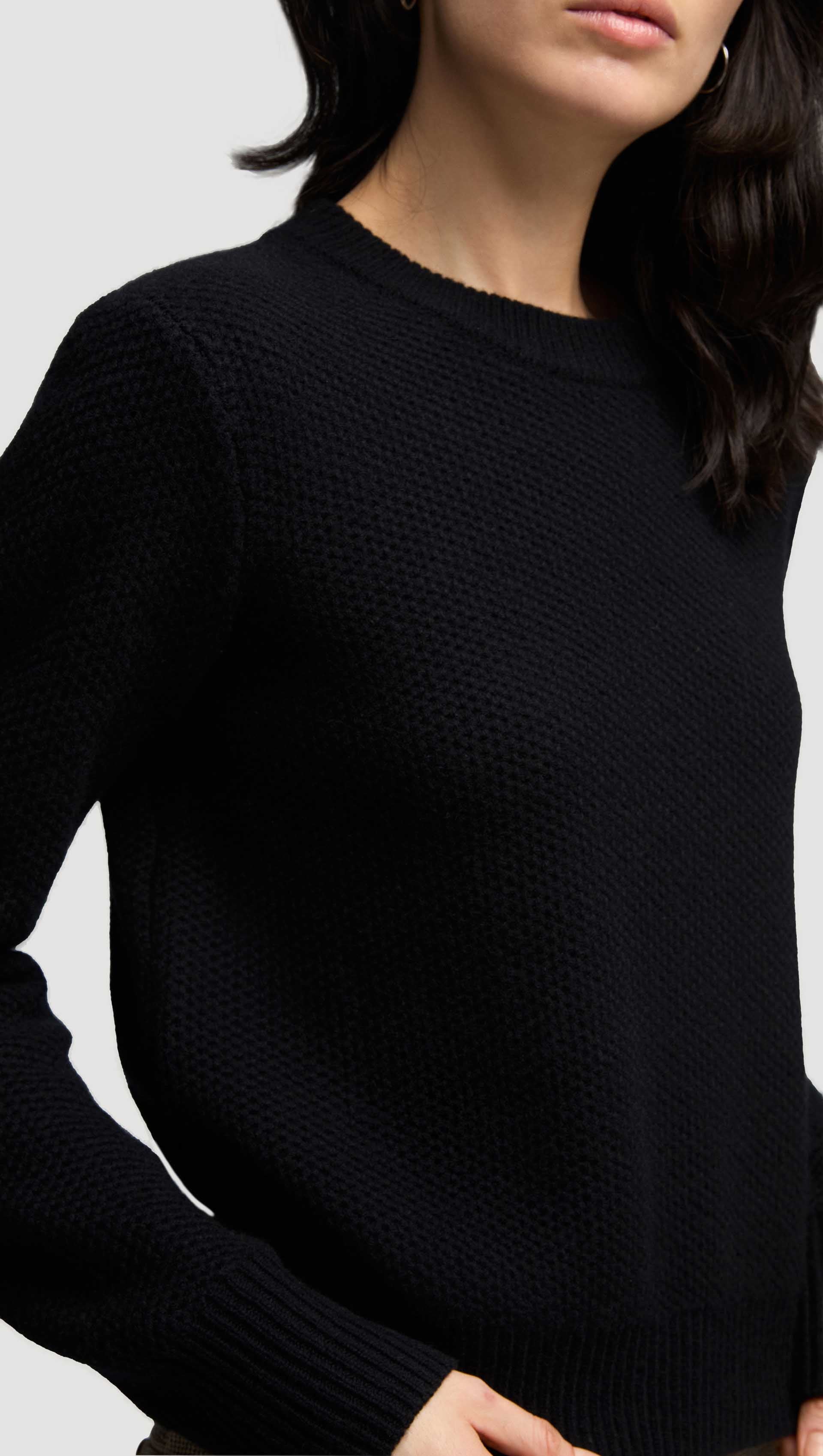 Shrunken Crewneck in Wool Cashmere | Black - Image 5