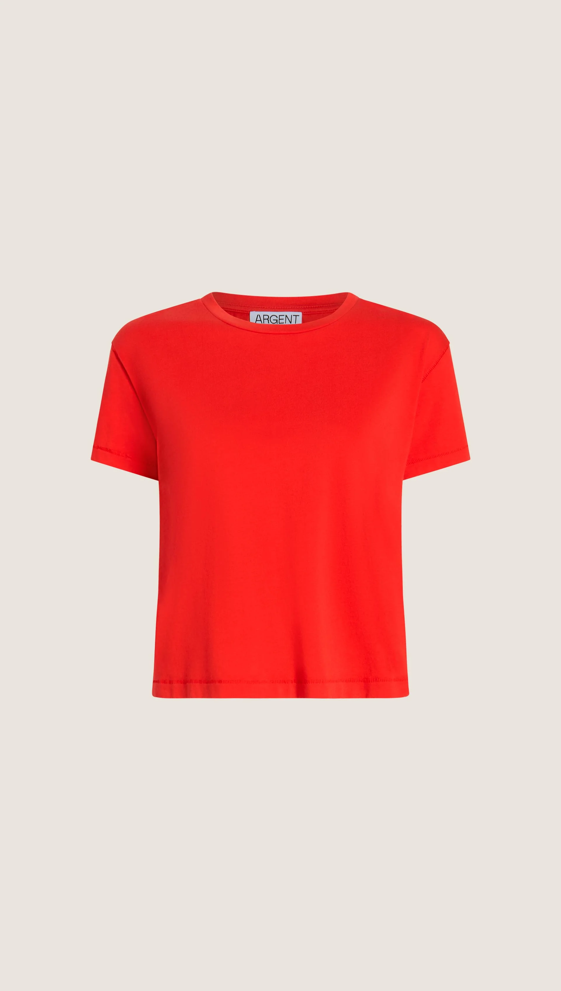 Shrunken Tee in Cotton Jersey | Coral Red - Image 6