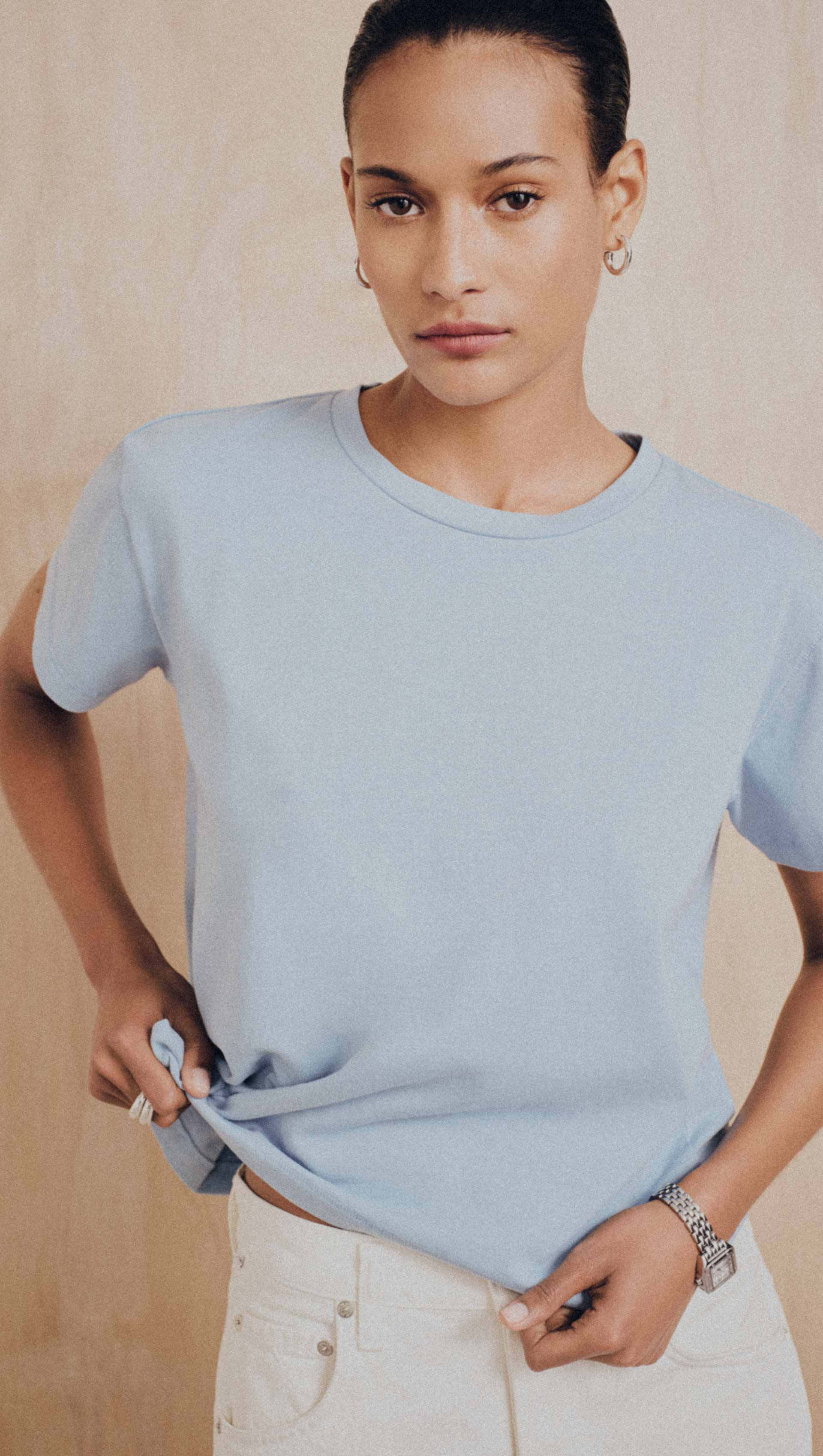 Shrunken Tee in Cotton Jersey | Maya Blue - Image 6
