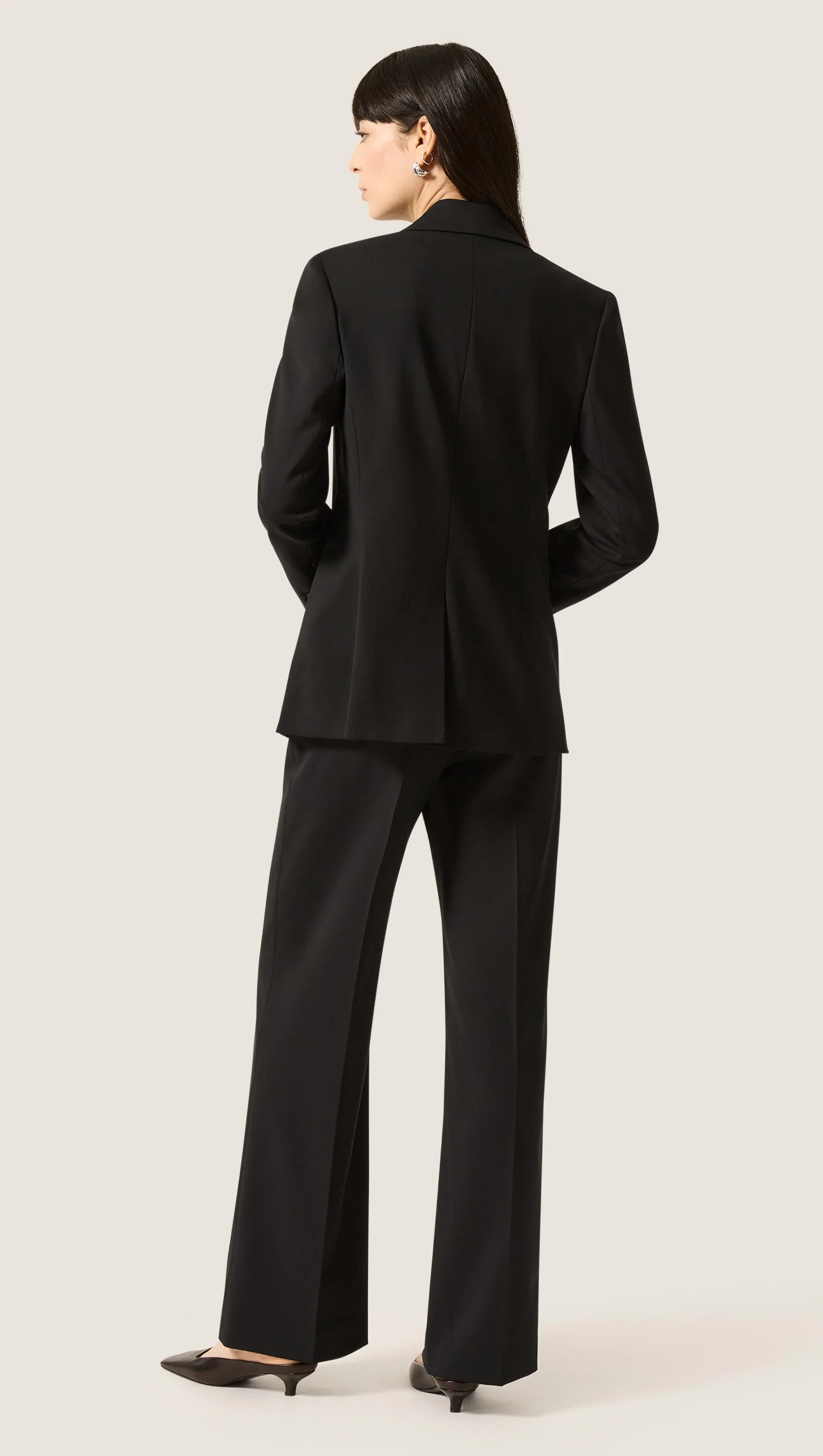 Single Button Blazer in Seasonless Wool | Black - Image 4