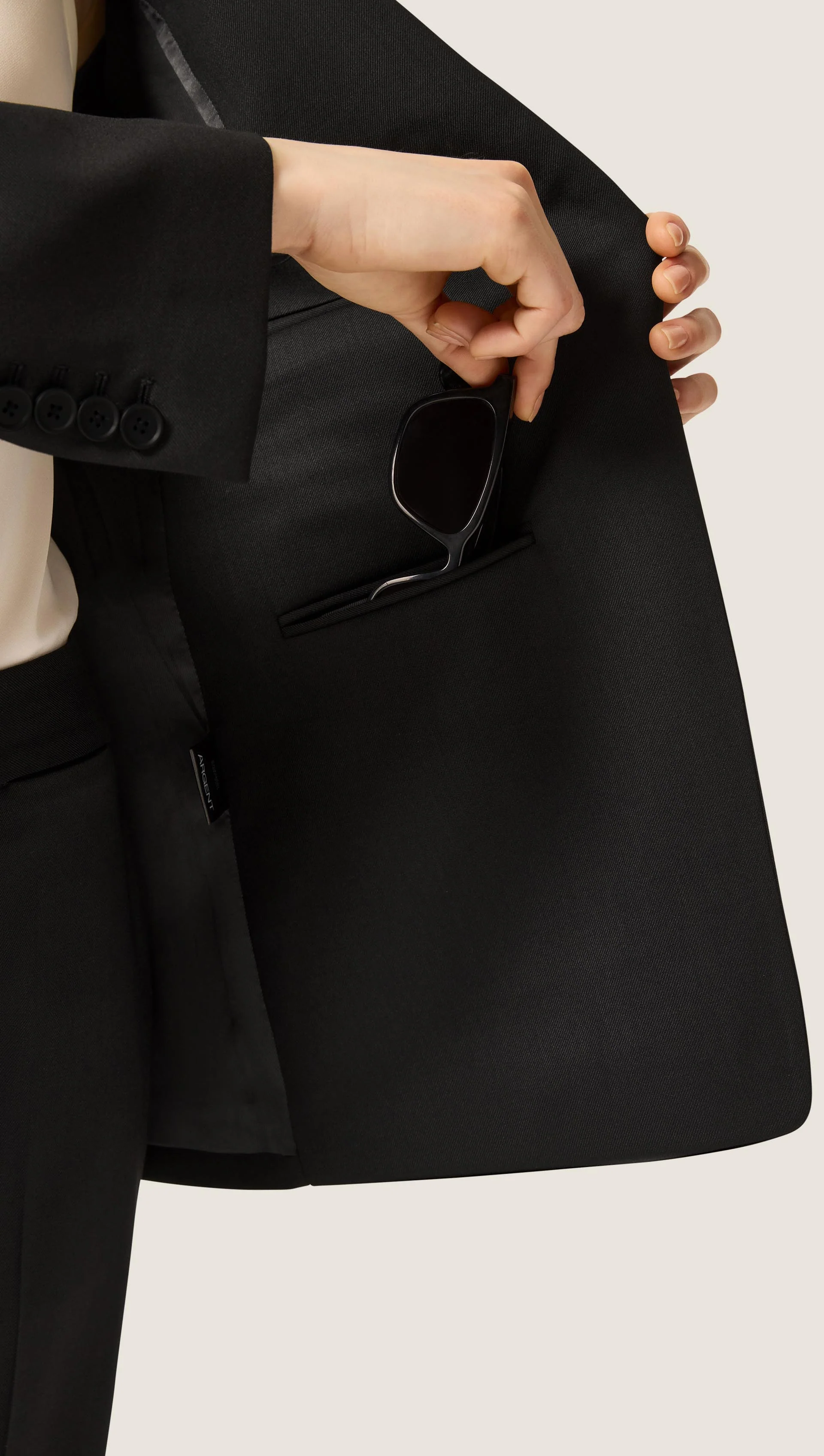 Single Button Blazer in Seasonless Wool | Black - Image 7