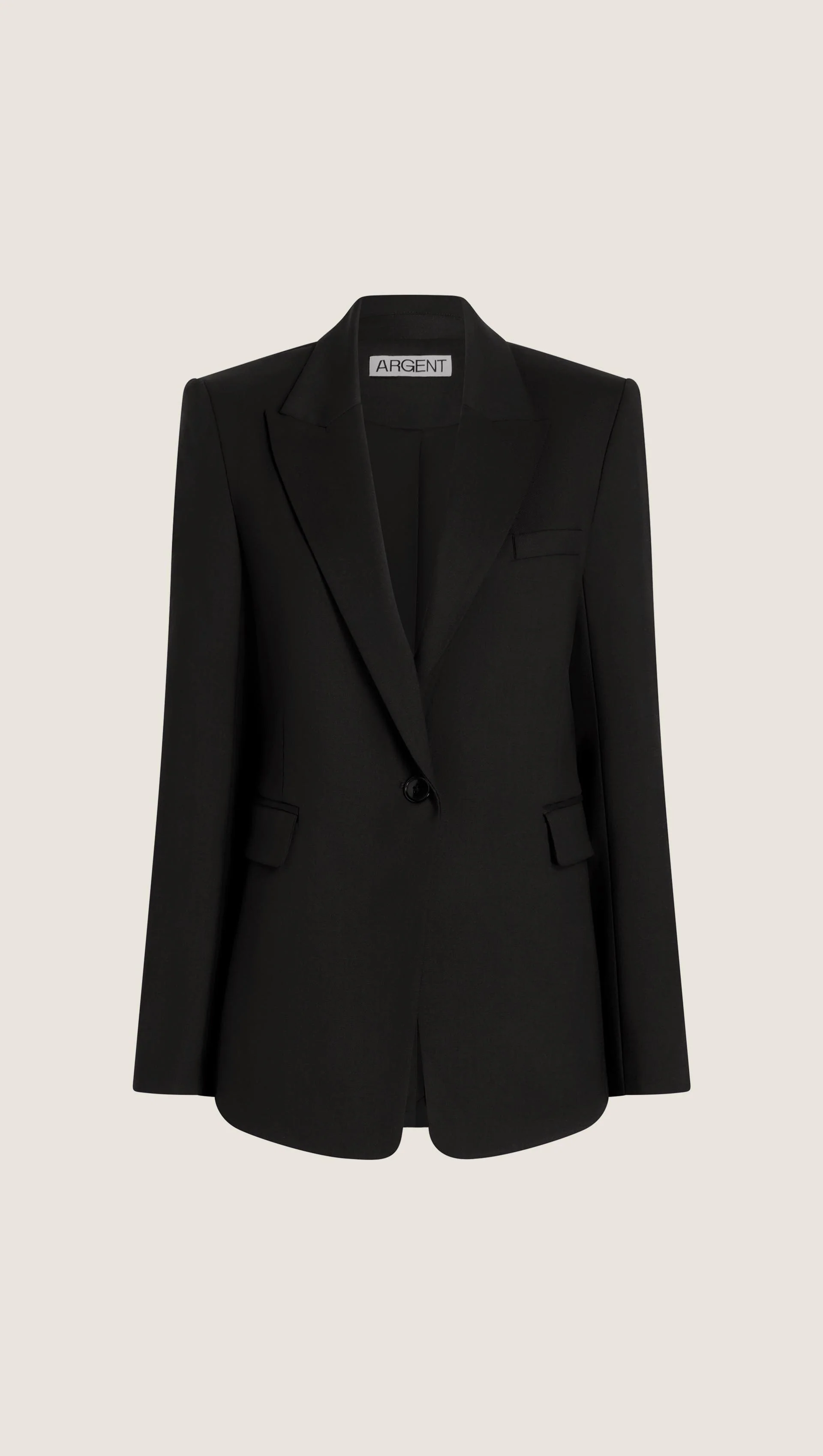 Single Button Blazer in Seasonless Wool | Black - Image 8