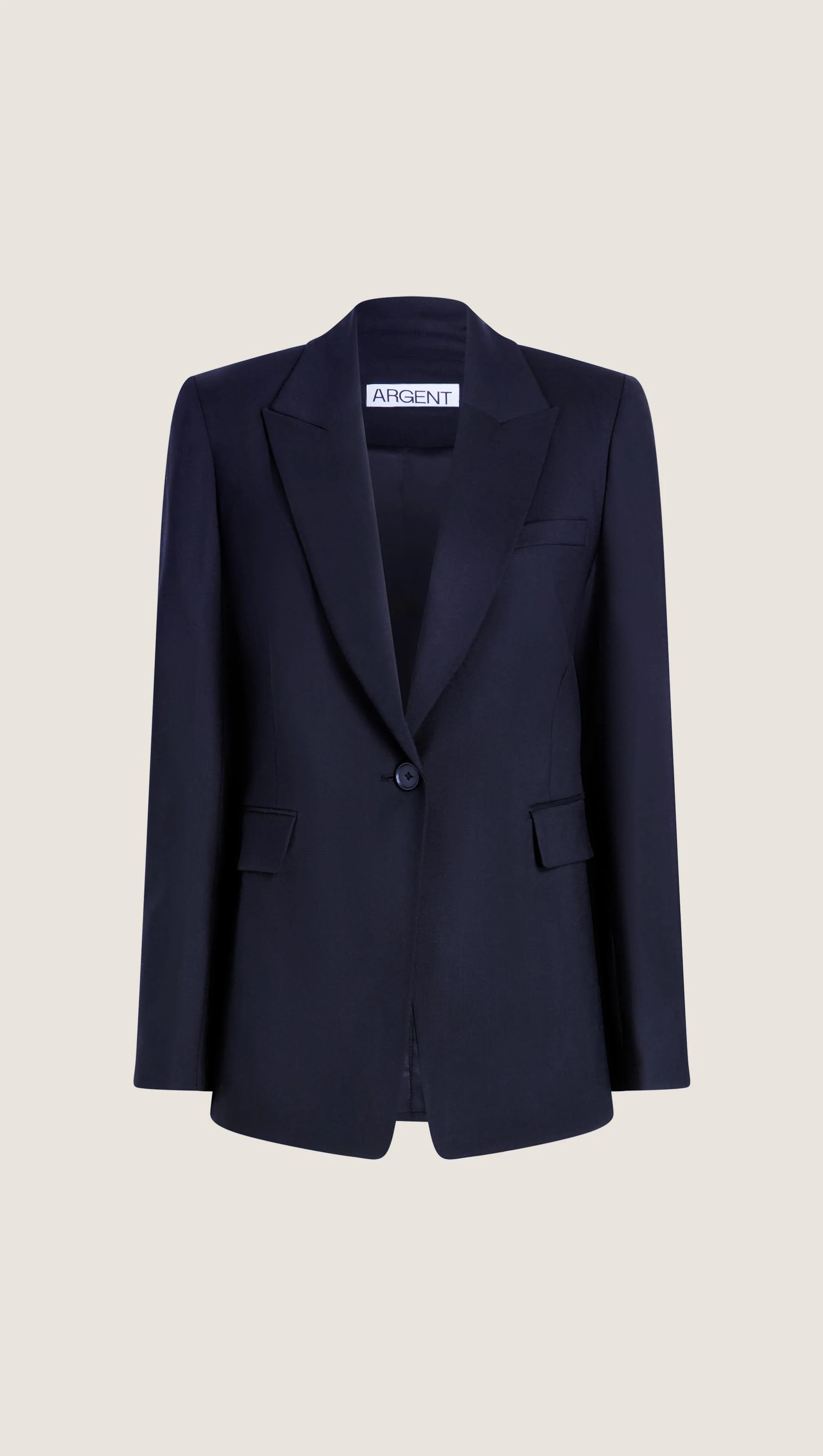 Single Button Blazer in Seasonless Wool | Midnight - Image 11