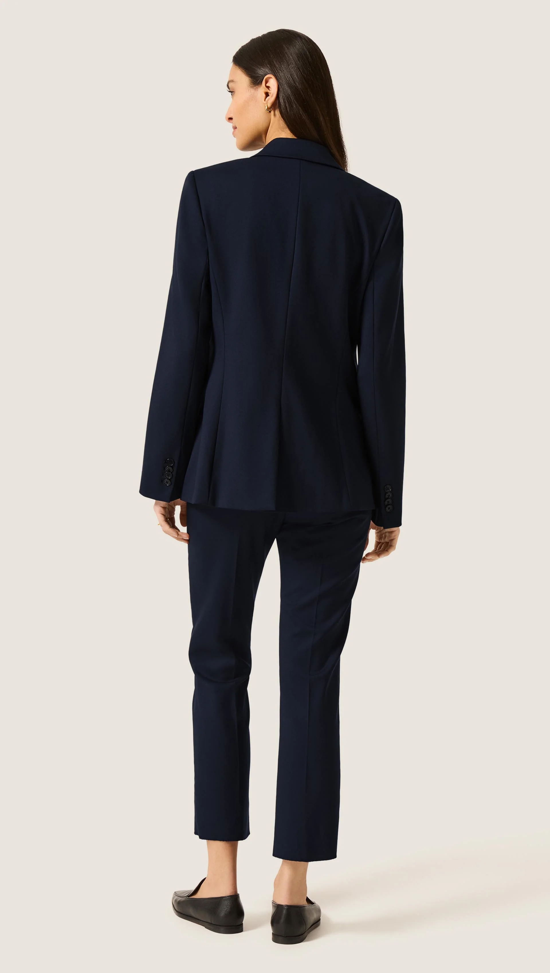 Single Button Blazer in Seasonless Wool | Midnight - Image 5