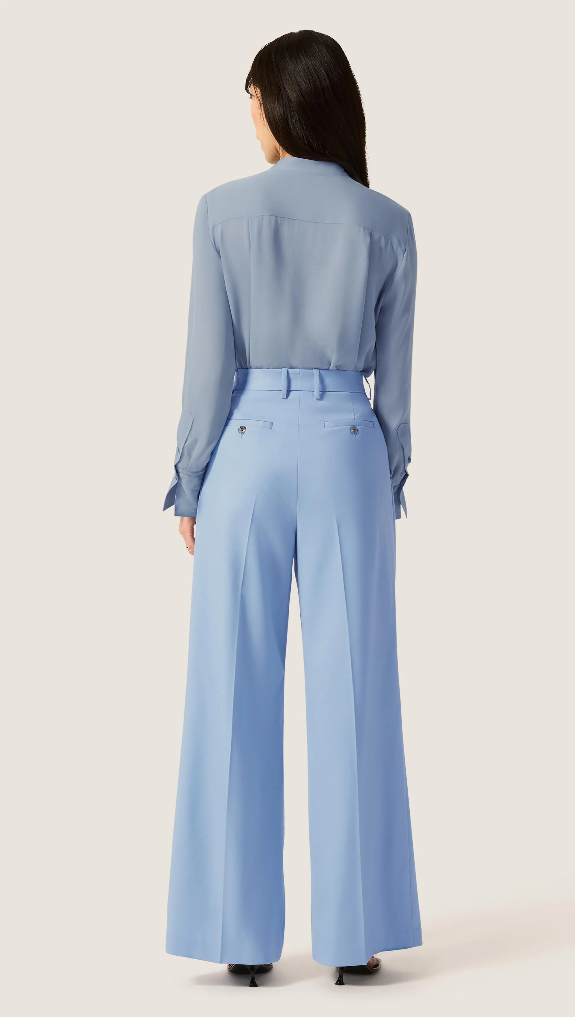 Single Pleat Trouser in Seasonless Wool | Maya Blue - Image 4