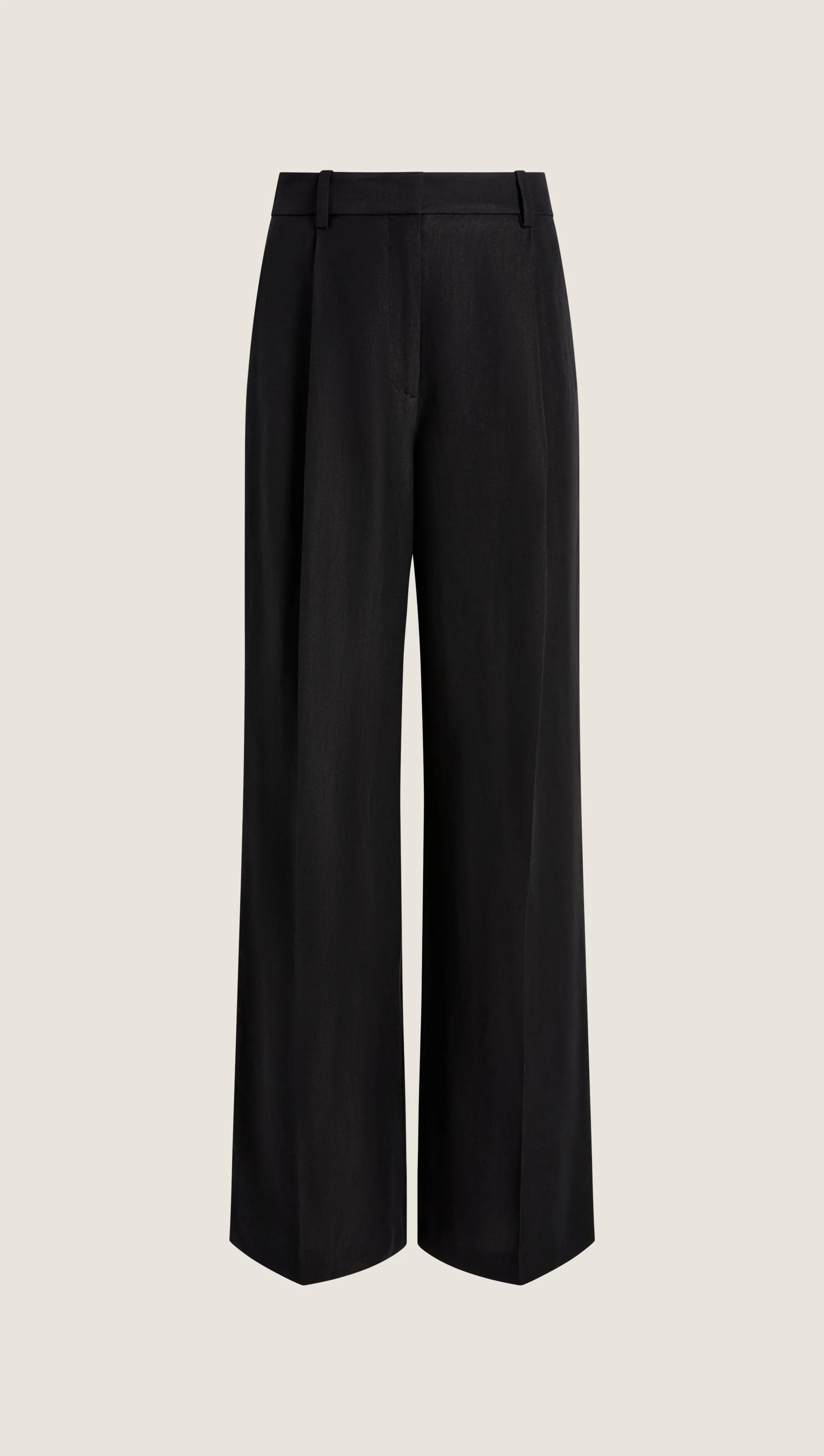 Single Pleat Trouser in Viscose Linen | Black - Image 6