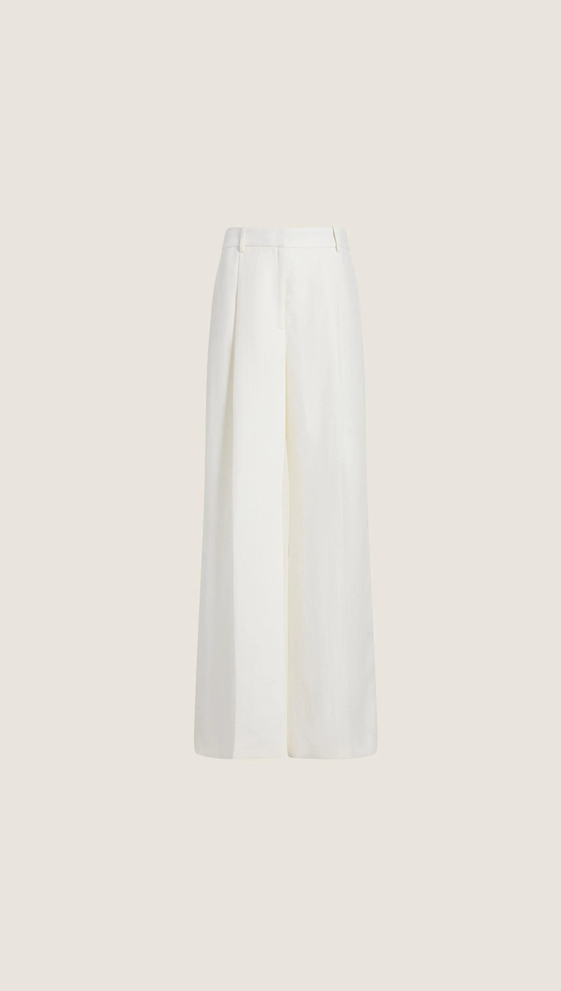 Single Pleat Trouser in Viscose Linen | Ivory - Image 8