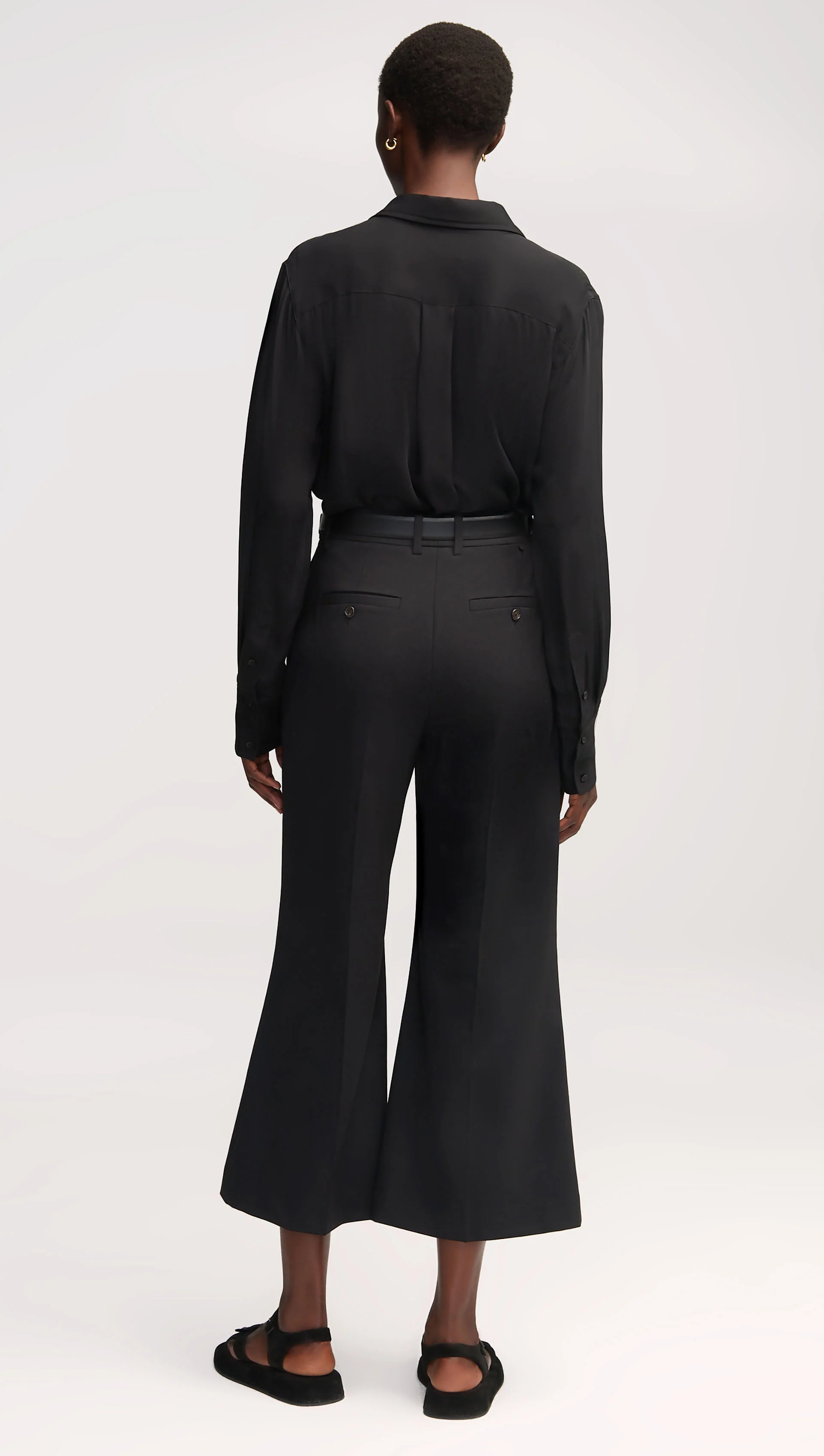 Slim Blouse in Double Georgette | Black - Image 4