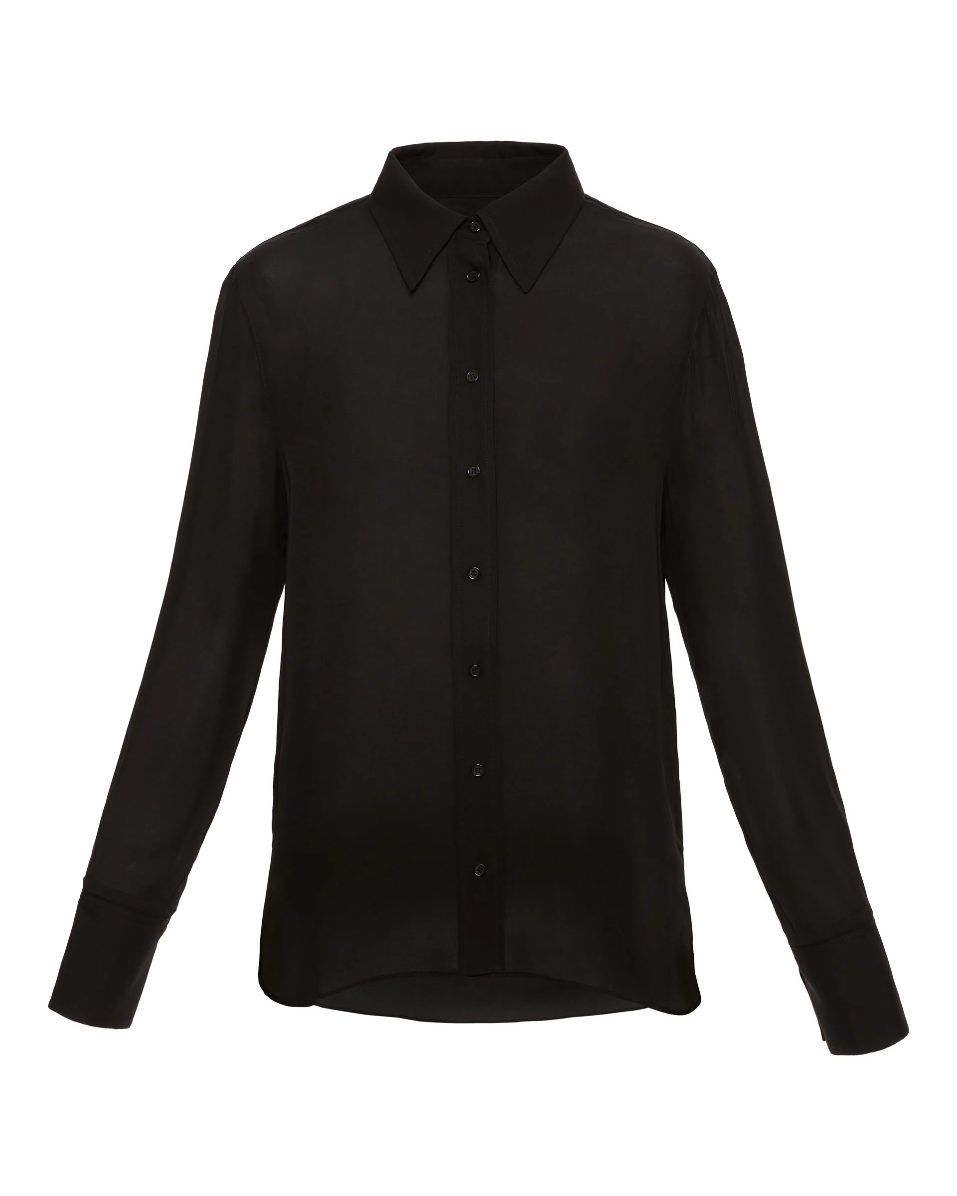 Slim Blouse in Double Georgette | Black - Image 7