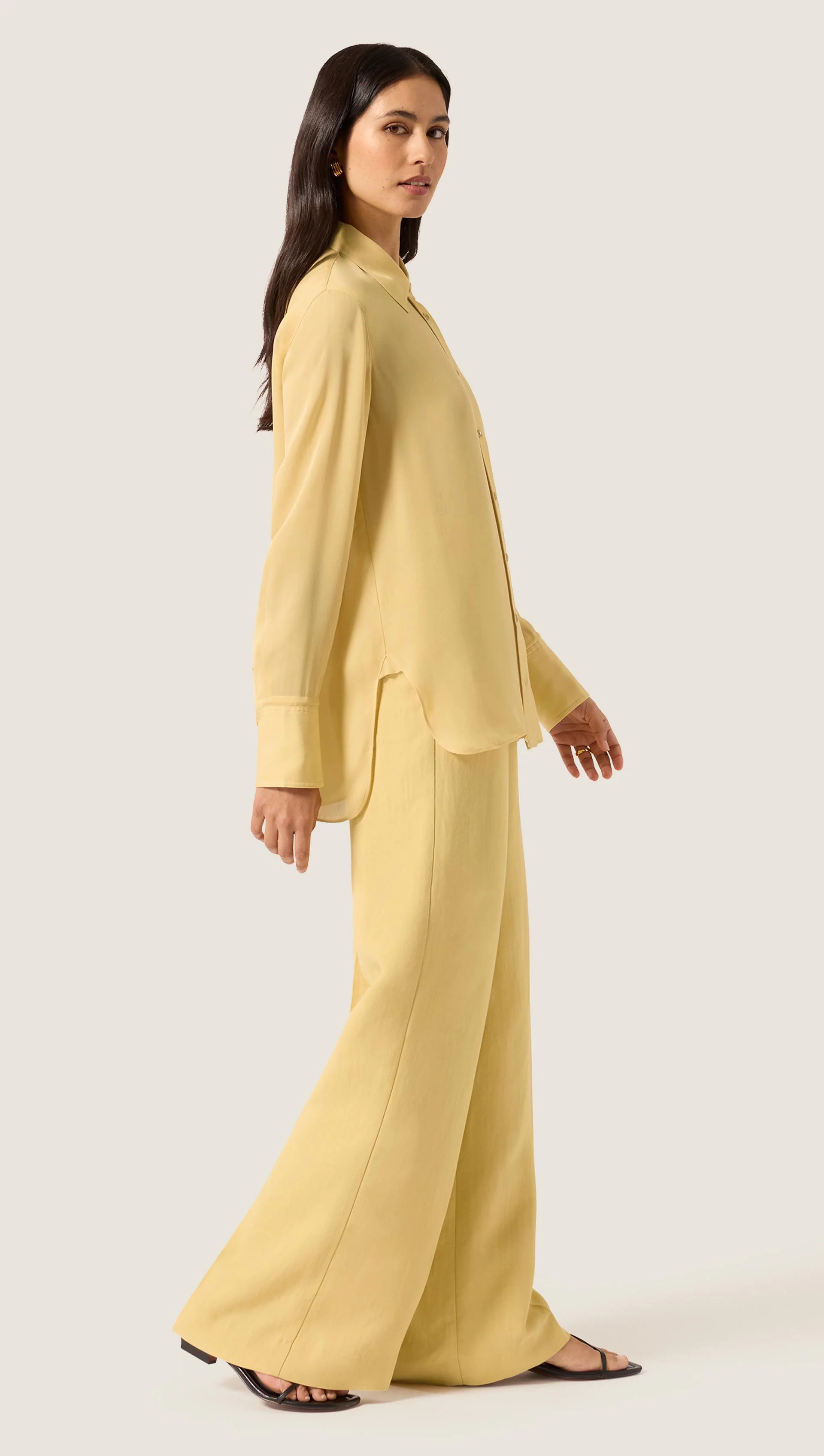Slim Blouse in Double Georgette | Sunflower - Image 3