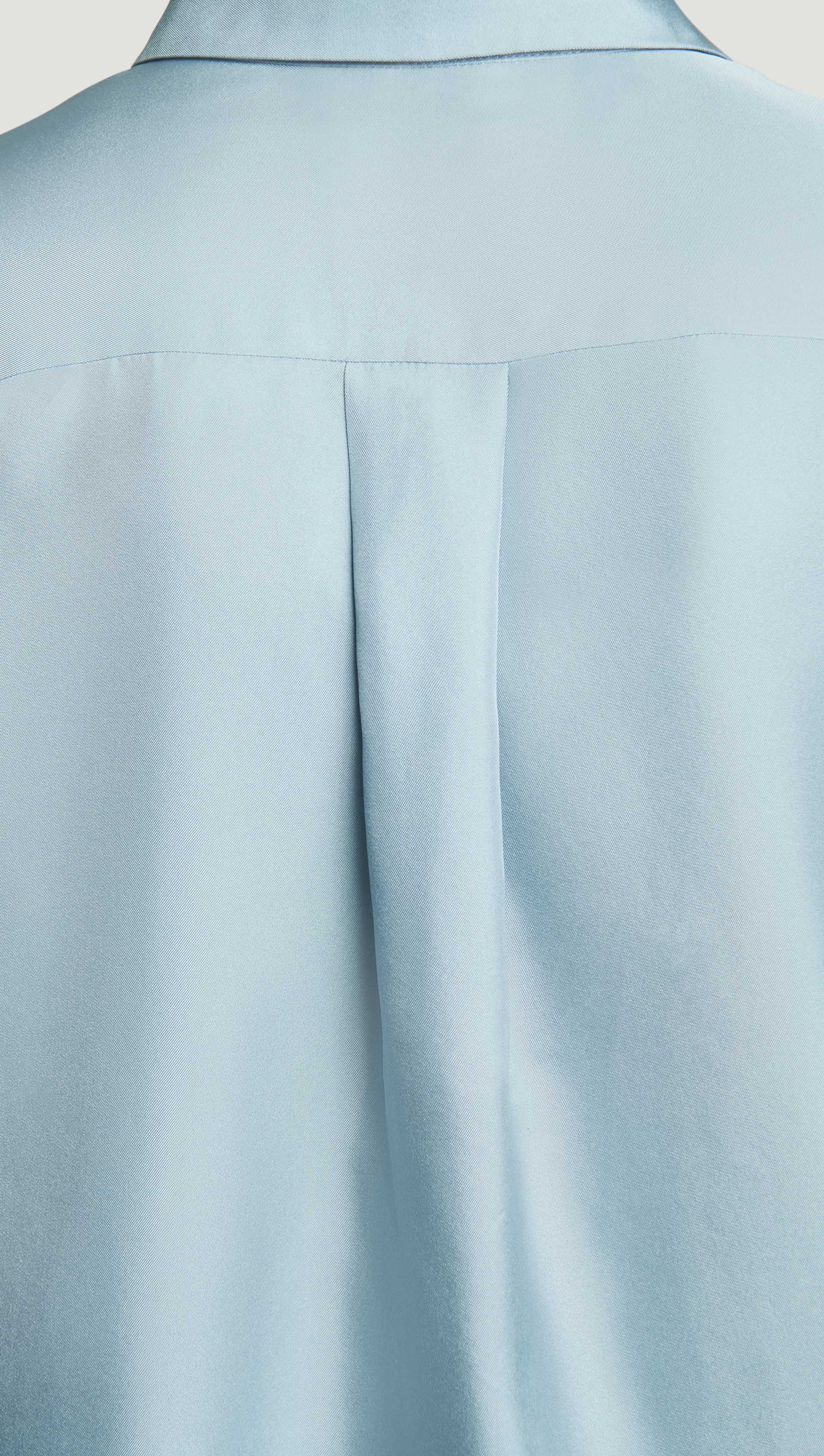 Slim Blouse in Silk Twill | Baby Blue - Image 7
