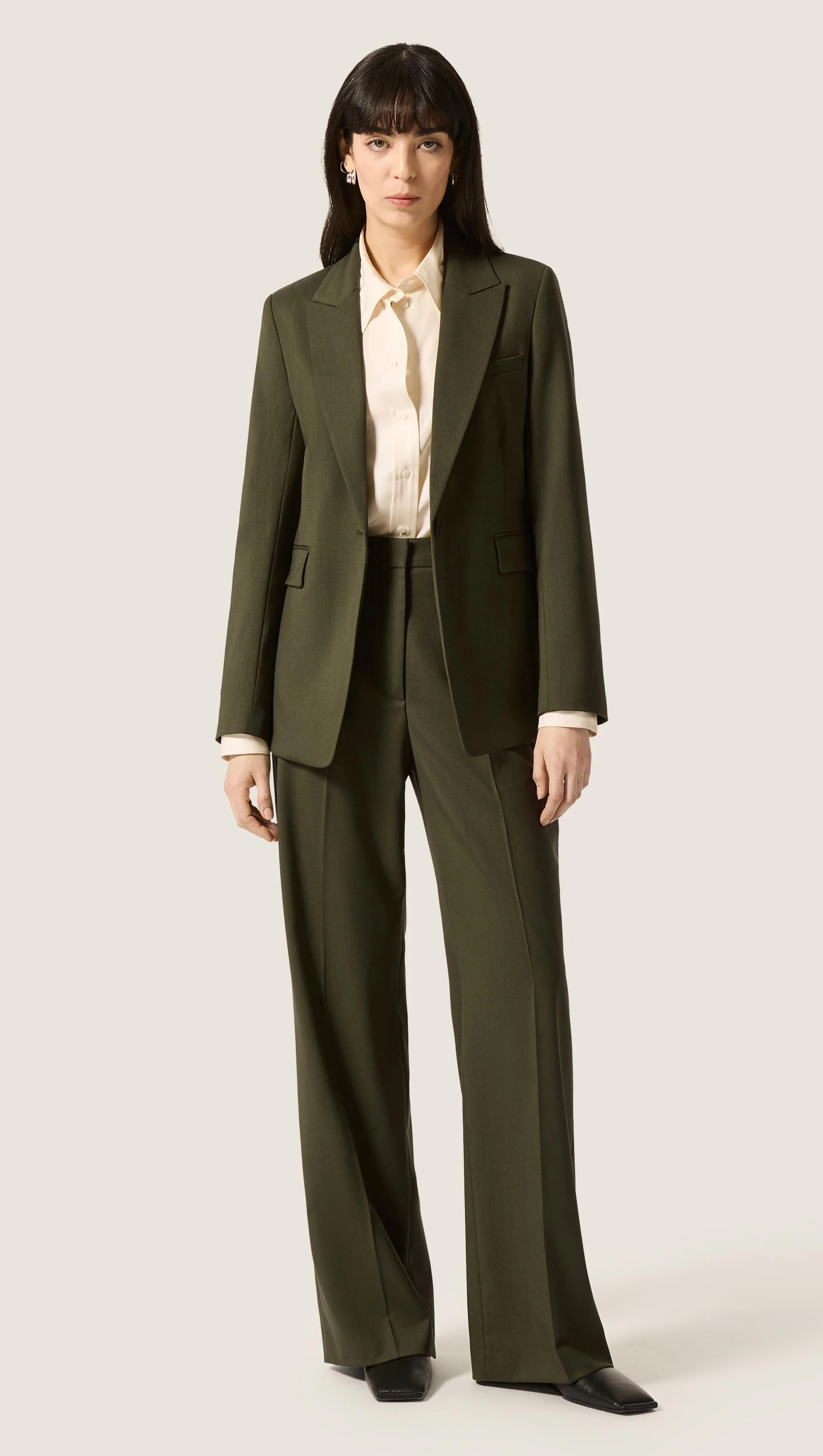 Slim Blouse in Silk Twill | Ivory - Image 8