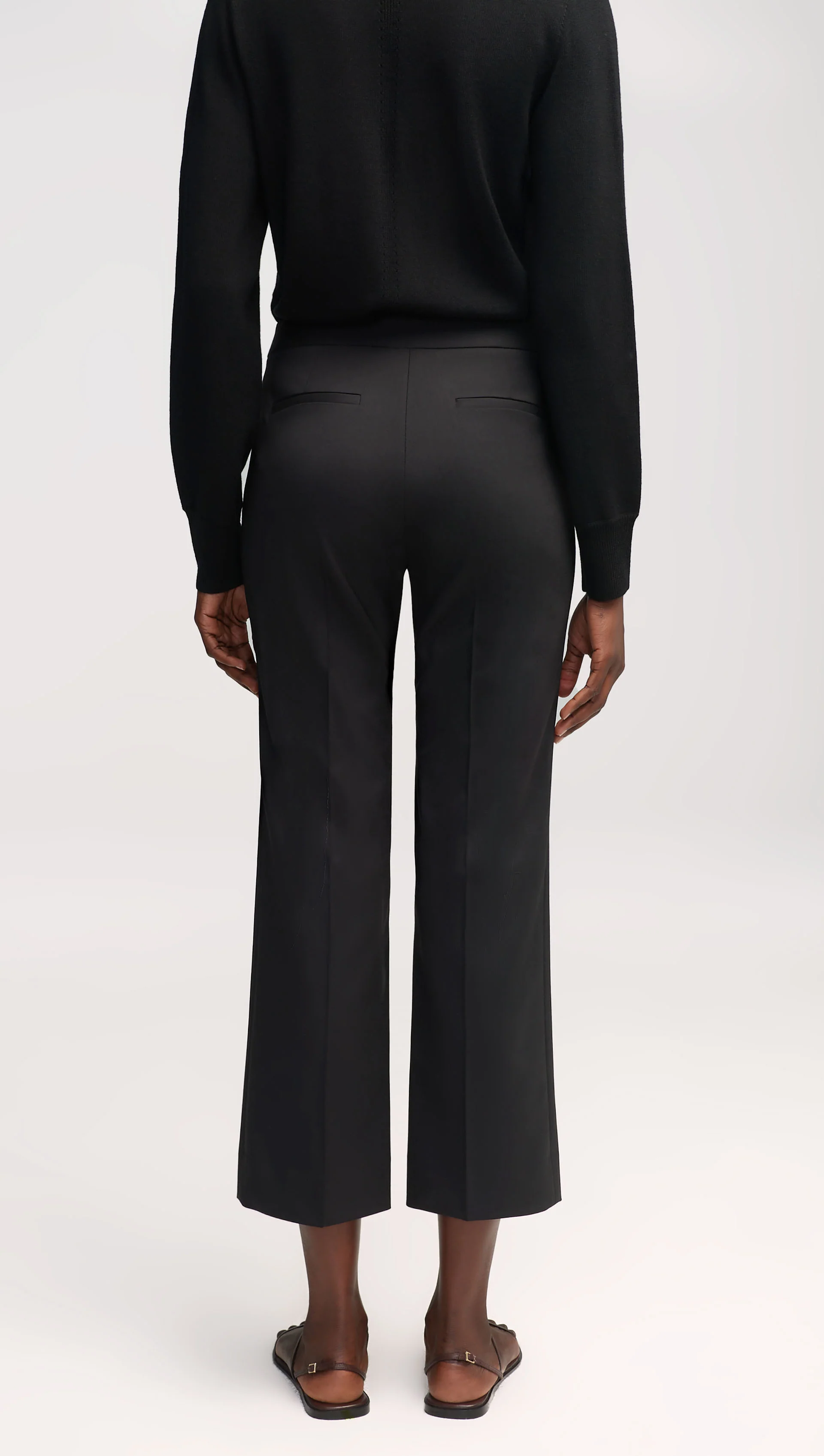 Slim Kick Flare Trouser in Seasonless Wool | Black - Image 5