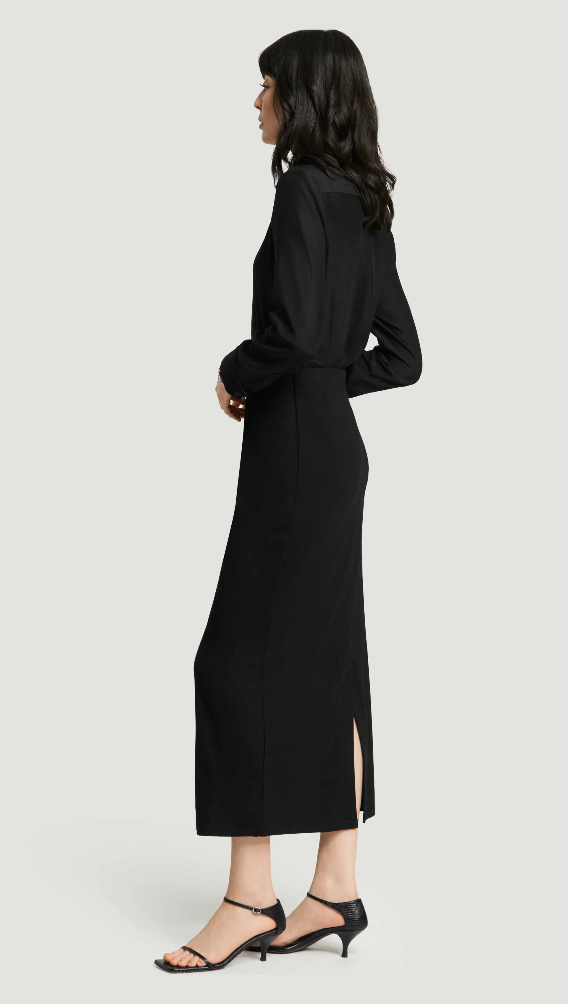 Slim Skirt in Wool Jersey | Black - Image 4