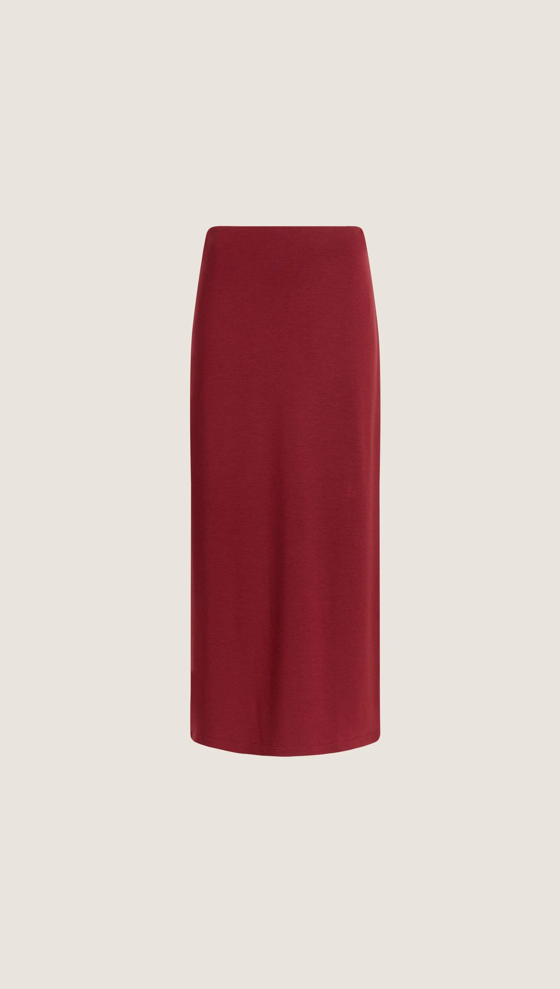 Slim Skirt in Wool Jersey | Maroon - Image 6