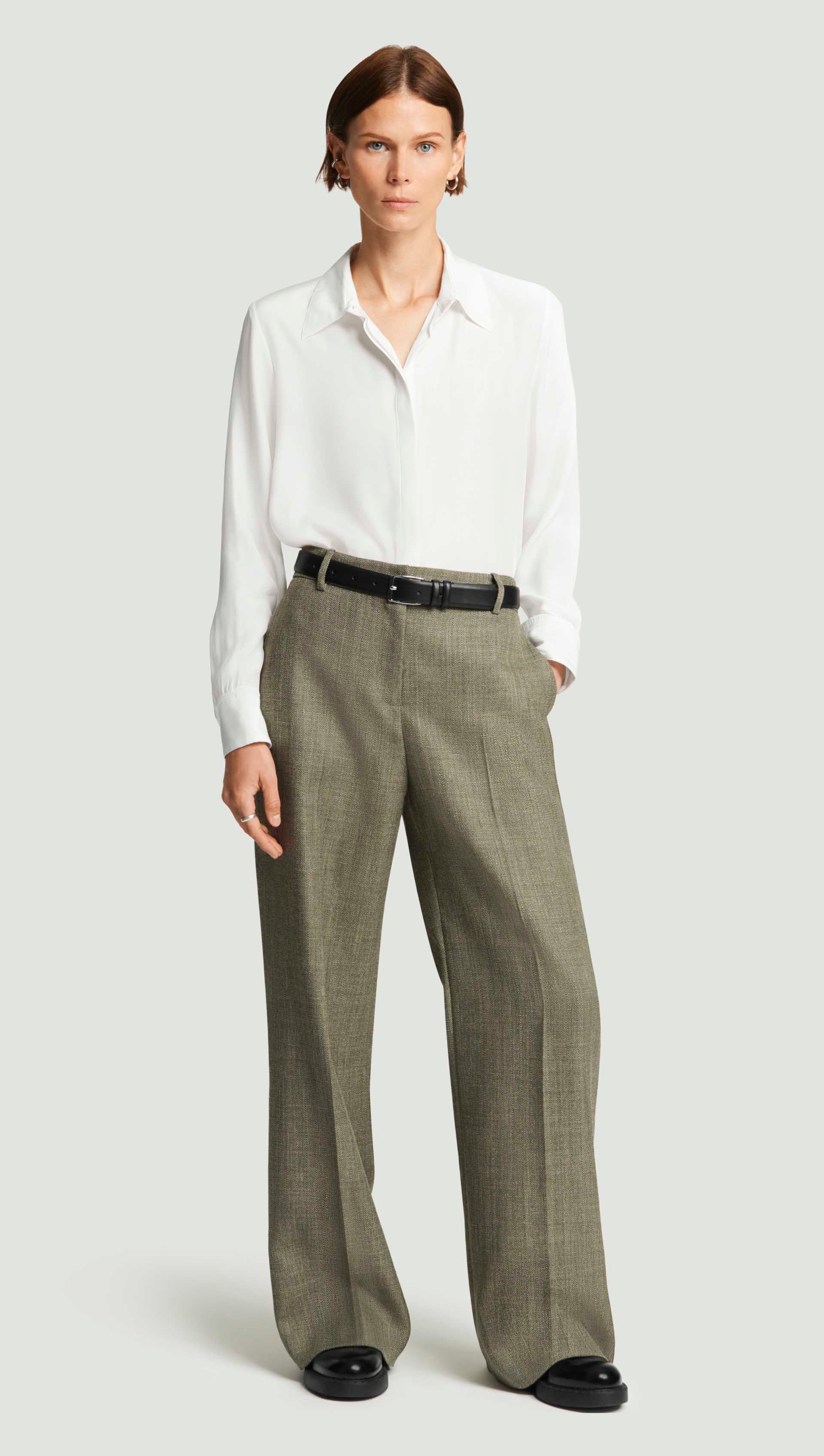 Soho Trouser in Herringbone | Ash