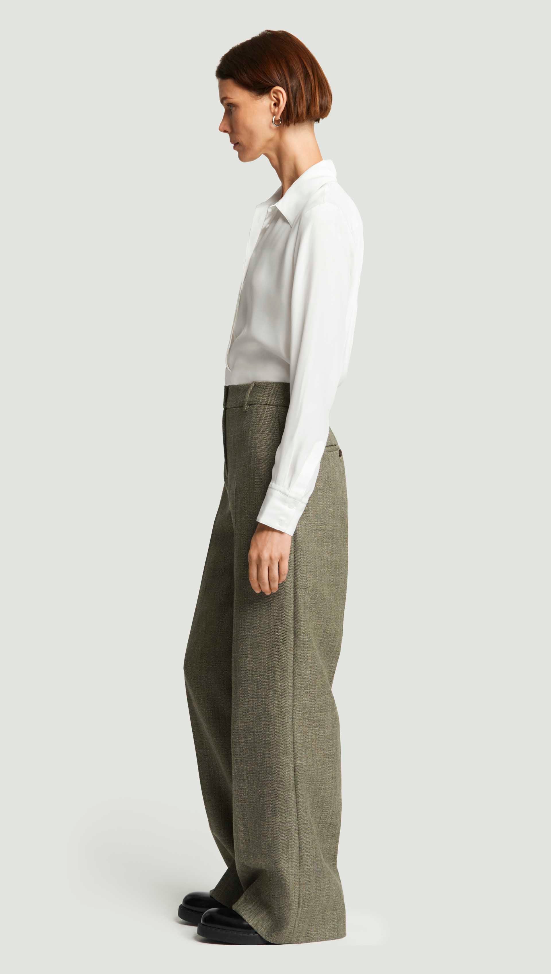 Soho Trouser in Herringbone | Ash - Image 2