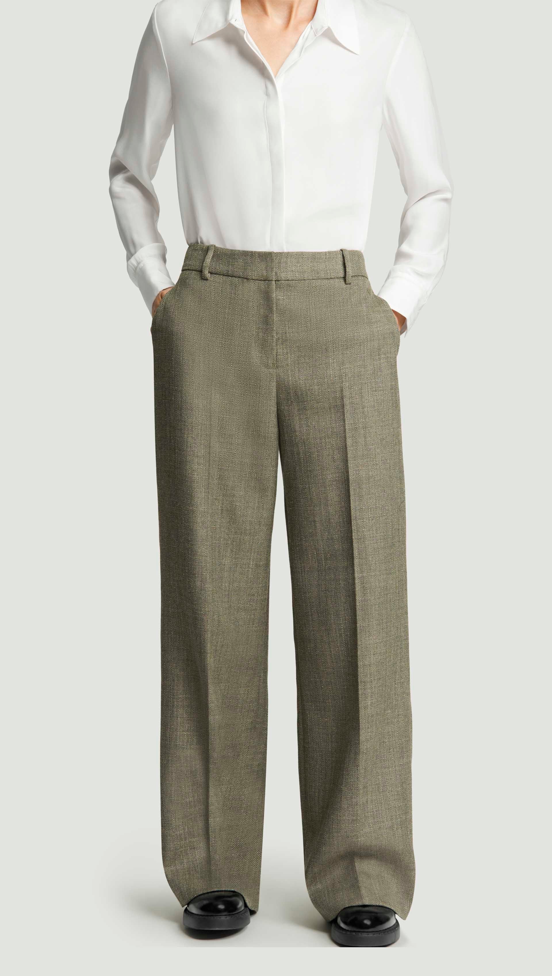 Soho Trouser in Herringbone | Ash - Image 3