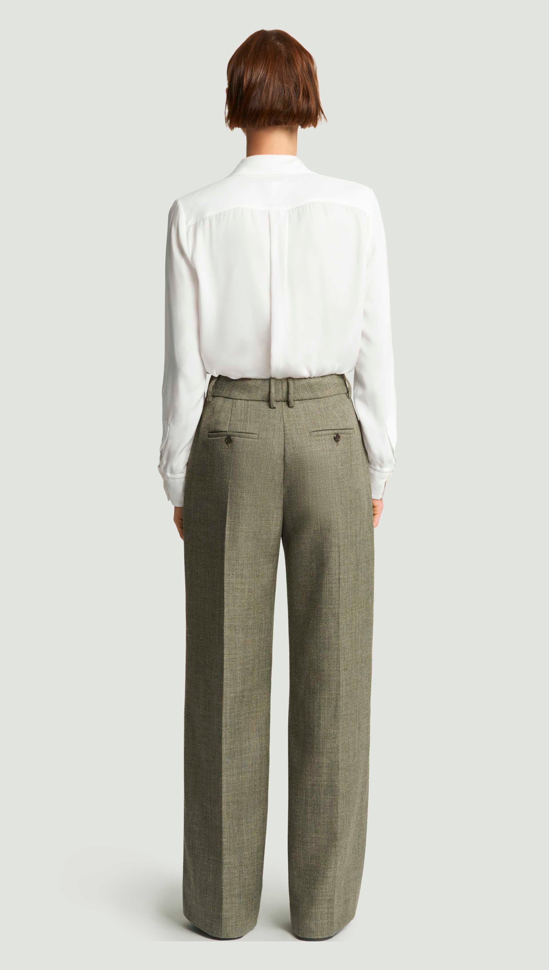 Soho Trouser in Herringbone | Ash - Image 4