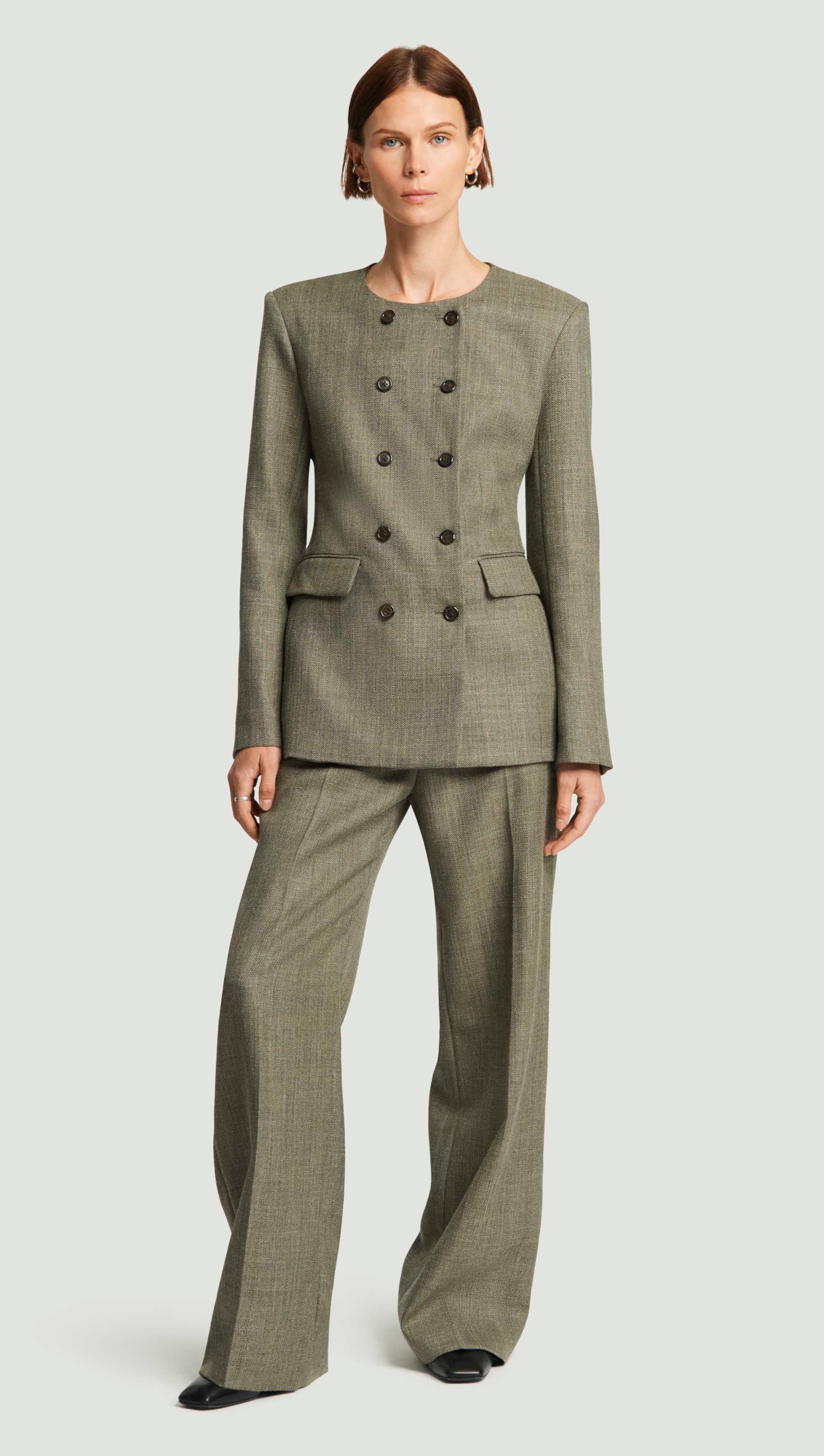 Soho Trouser in Herringbone | Ash - Image 5