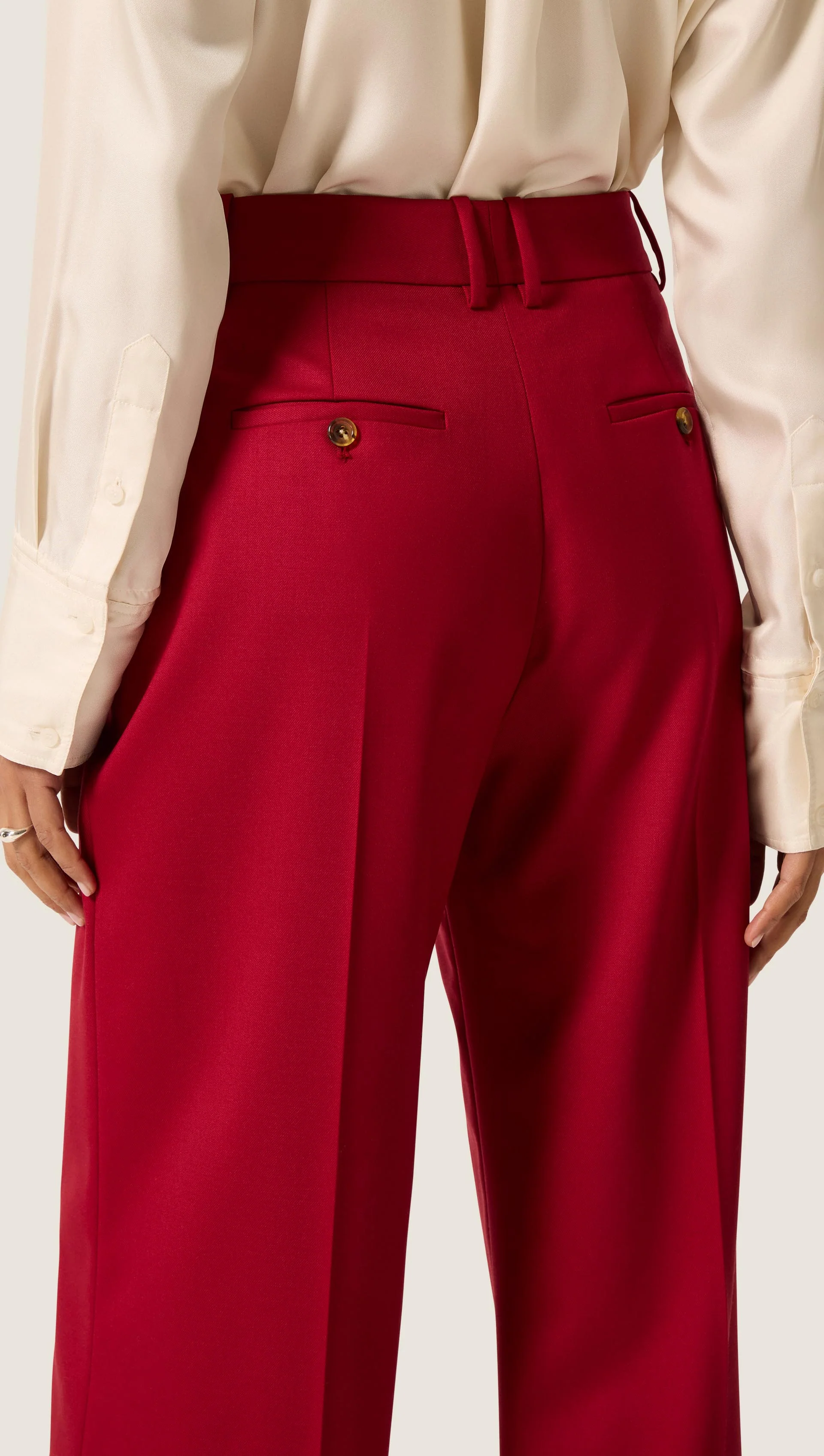 Soho Trouser in Seasonless Wool | Bordeaux - Image 6