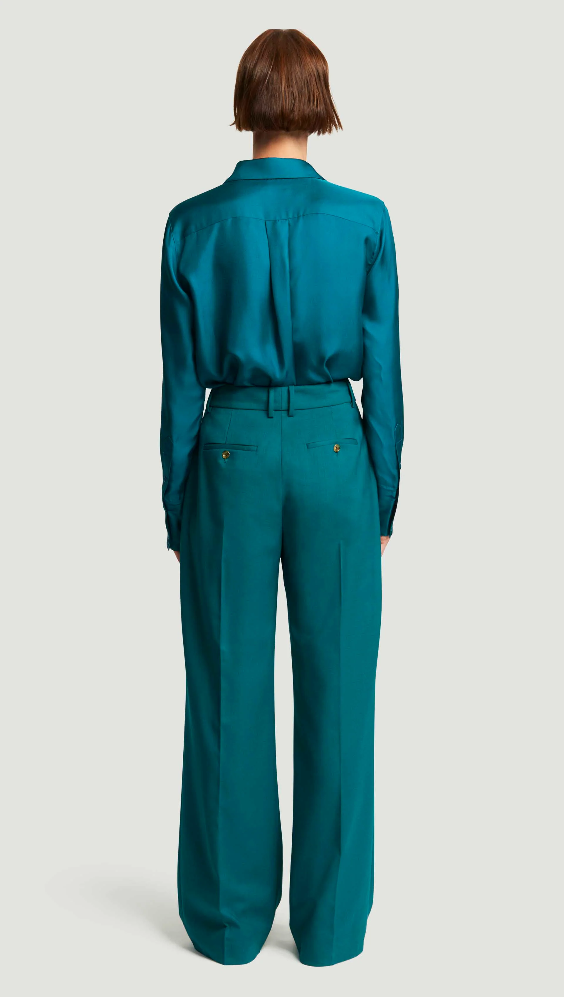 Soho Trouser in Seasonless Wool | Teal - Image 3