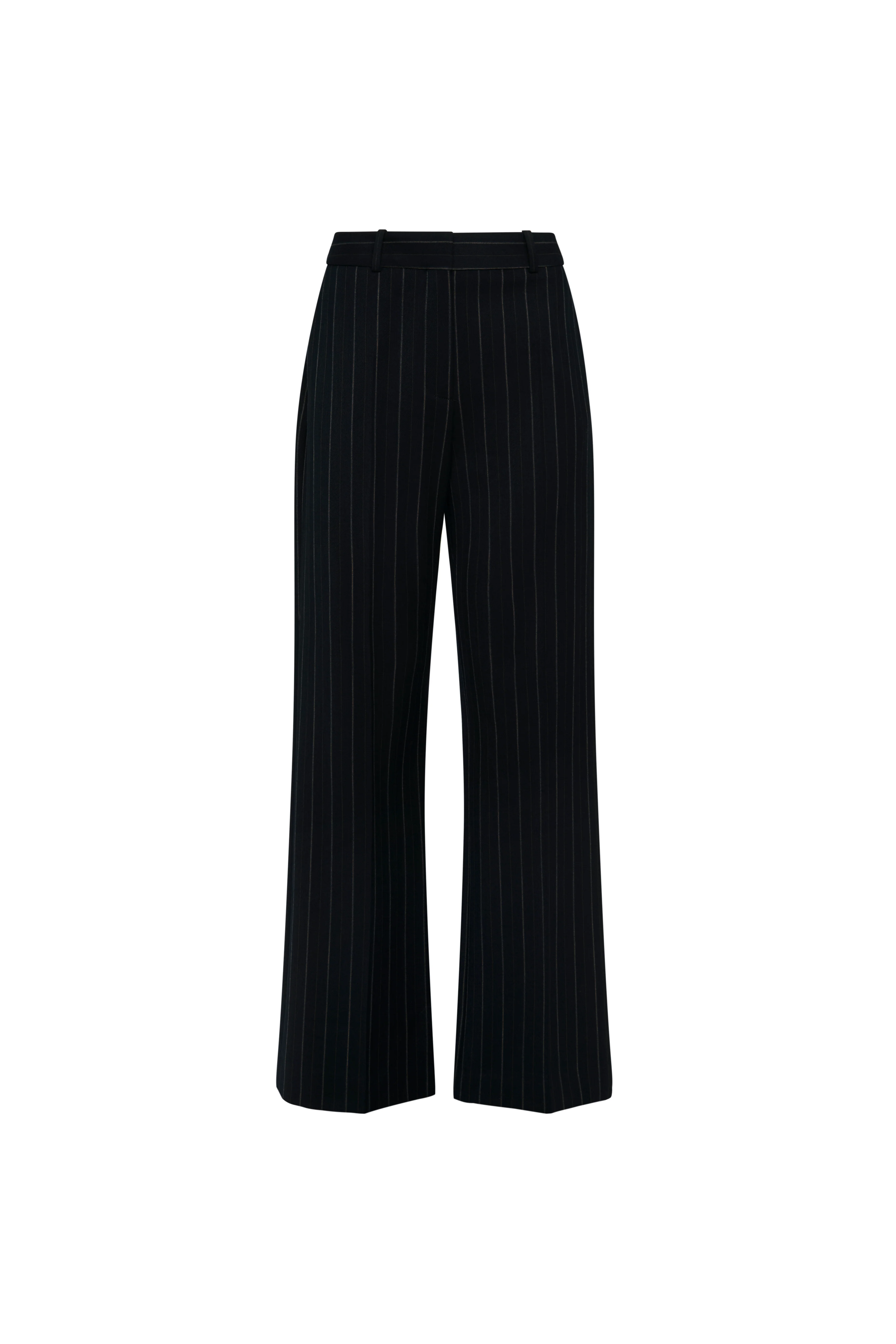 Soho Trouser in Stretch Wool | Herringbone Midnight Stripe - Image 8