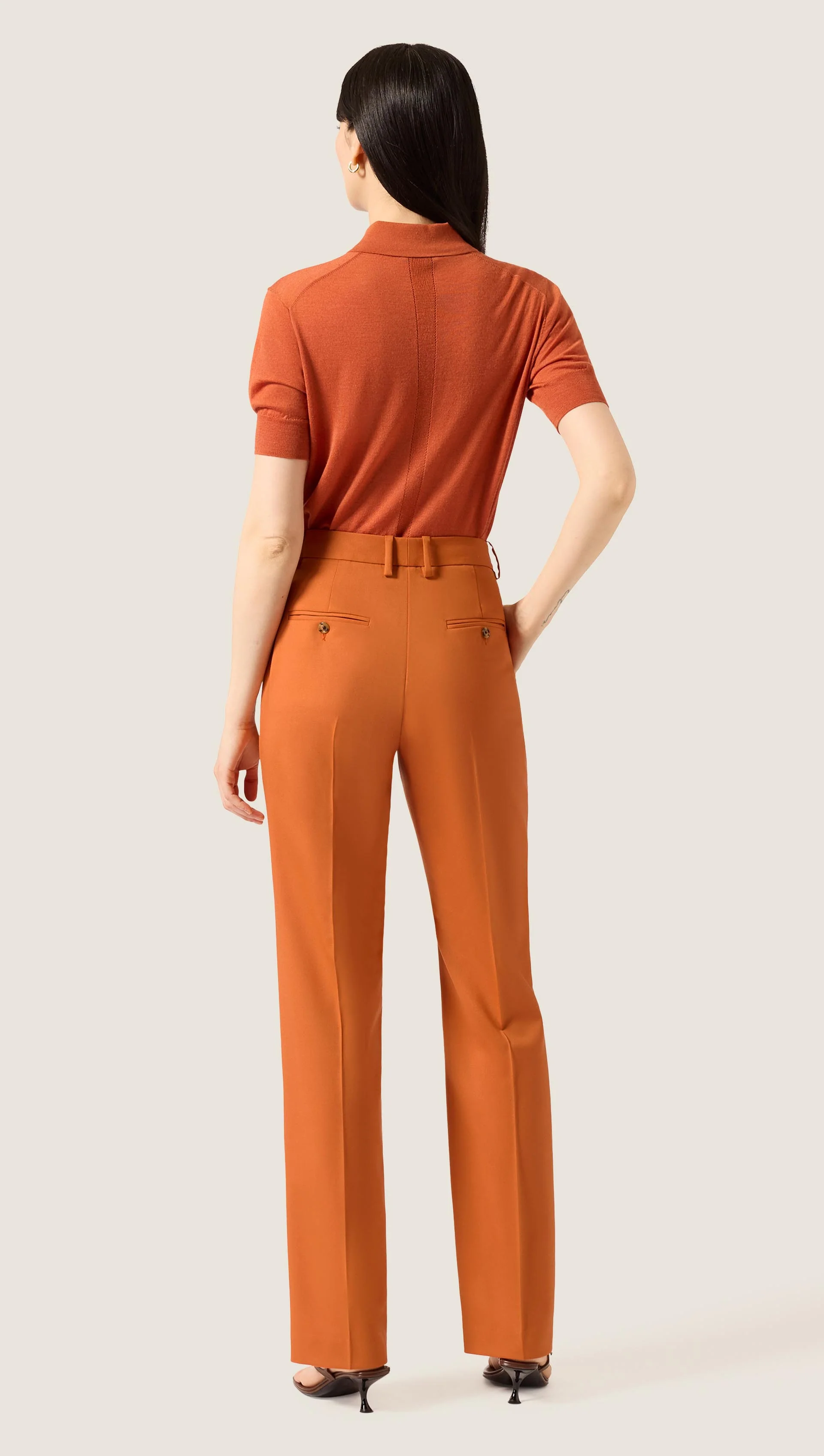 Straight Leg Trouser in Seasonless Wool | Clementine - Image 4