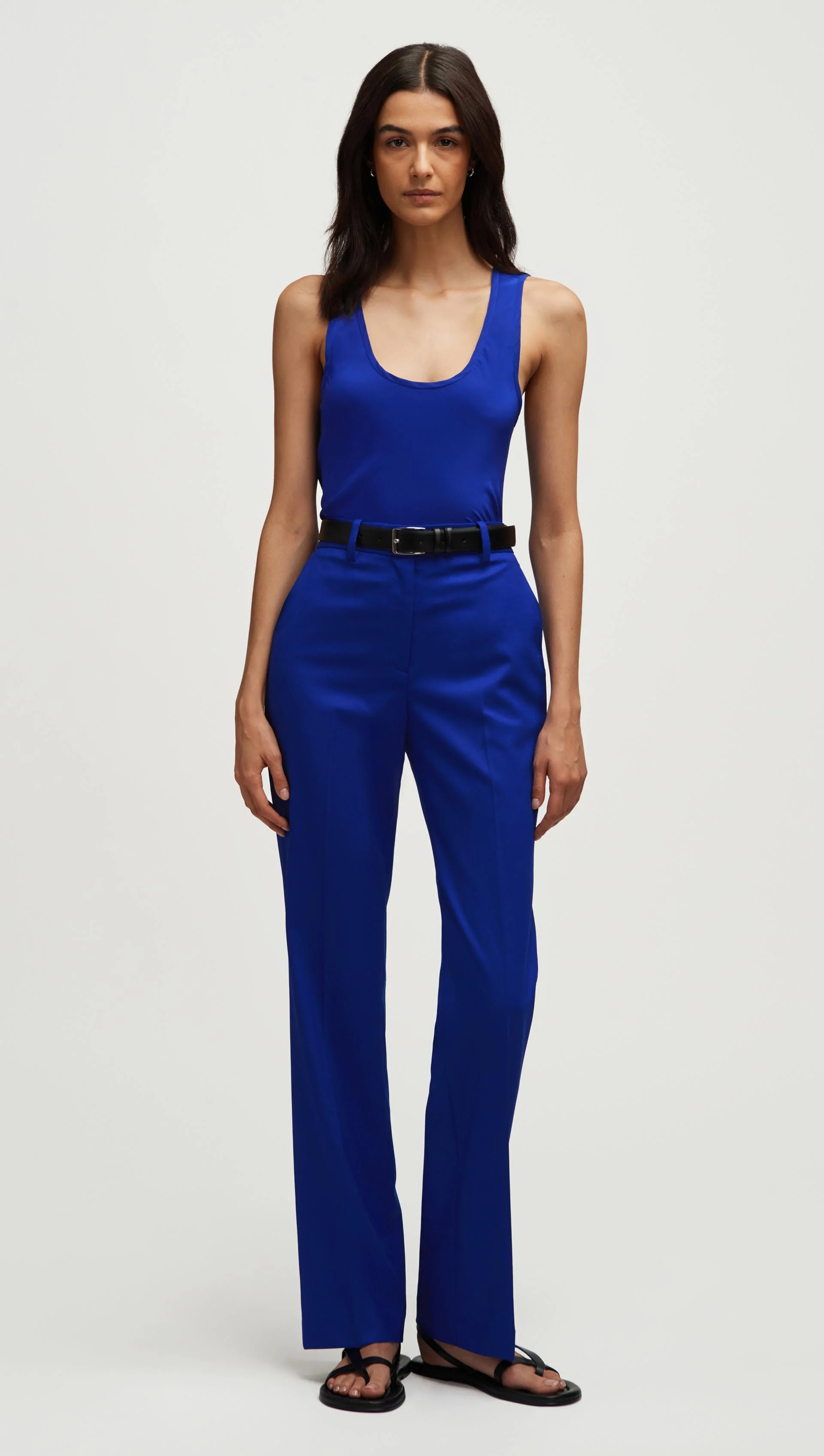 Straight Leg Trouser in Seasonless Wool | Lapis